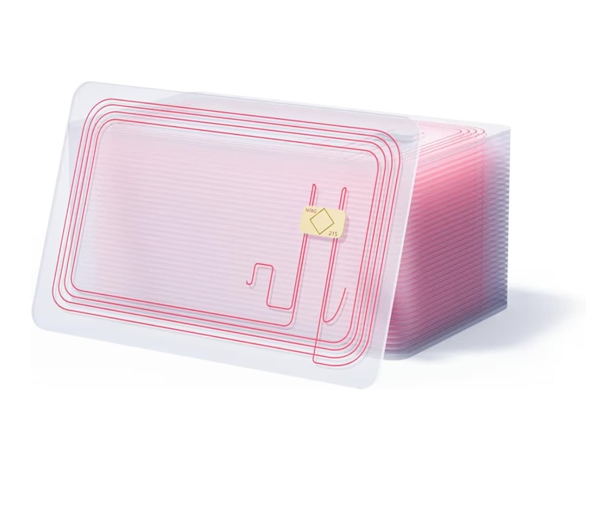 Transparent Pink NFC Business Card with Visible Chip