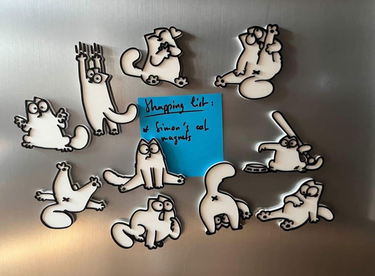Lazy Cartoon Cat Fridge Magnets, Pack of 5 Random Designs from Simon's Cat Style Collection