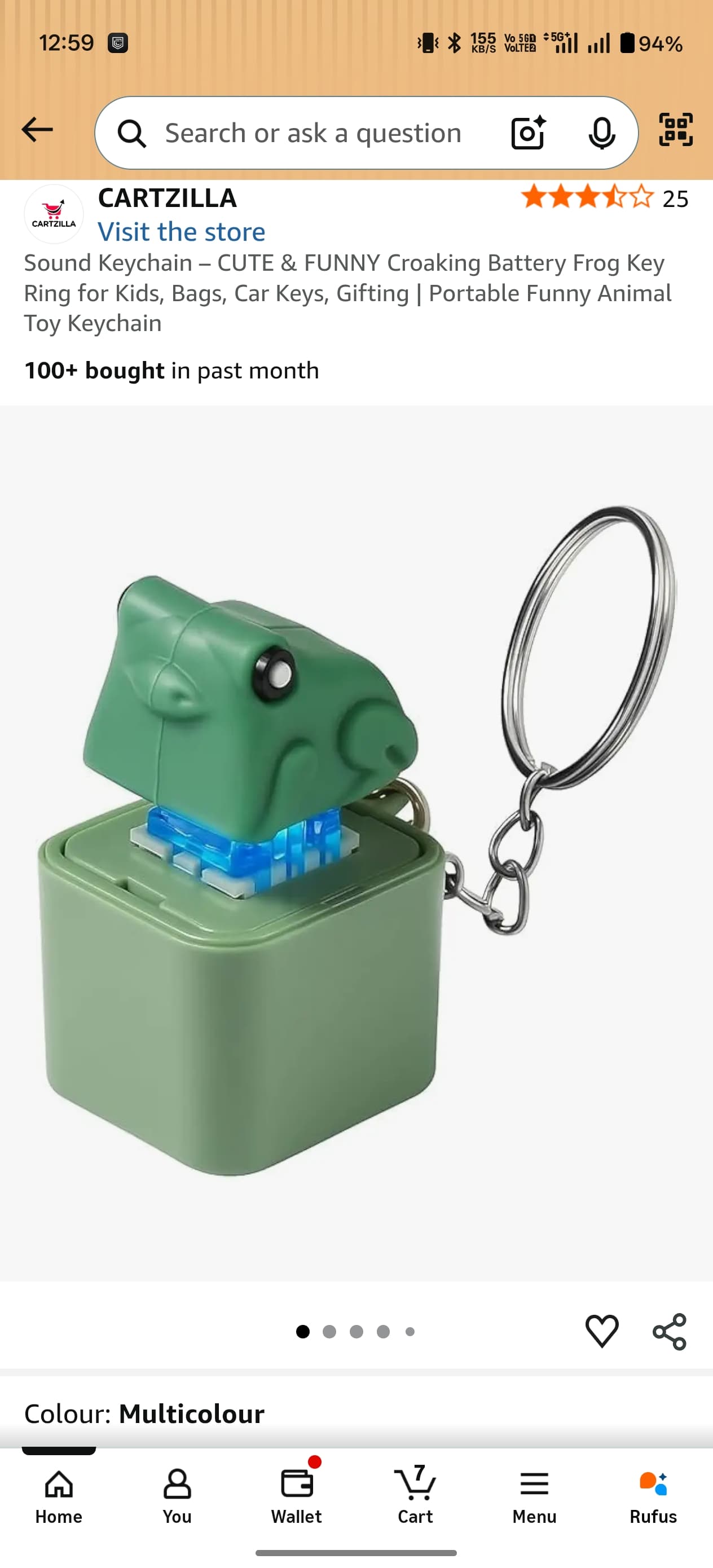 Croaking Frog Pop-Up Keychain, Funny Sound Novelty Toy for Bags Keys and Gifting