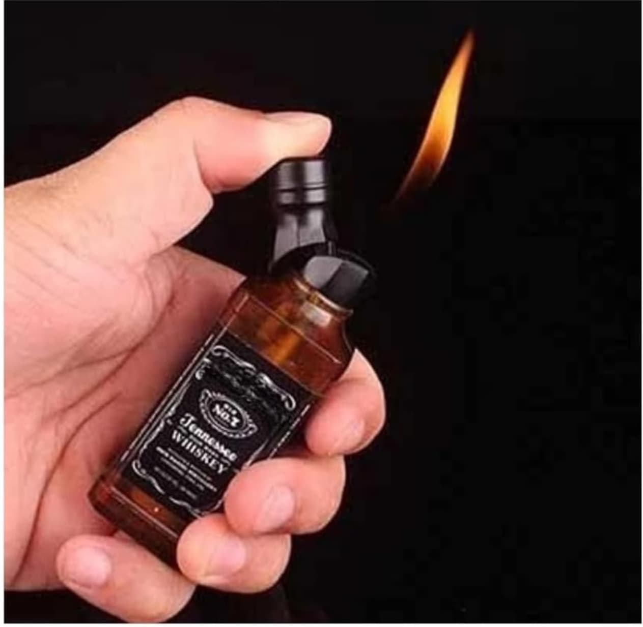 Mini Whiskey Bottle Shaped Novelty Butane Lighter, Refillable Pocket Gas Lighter