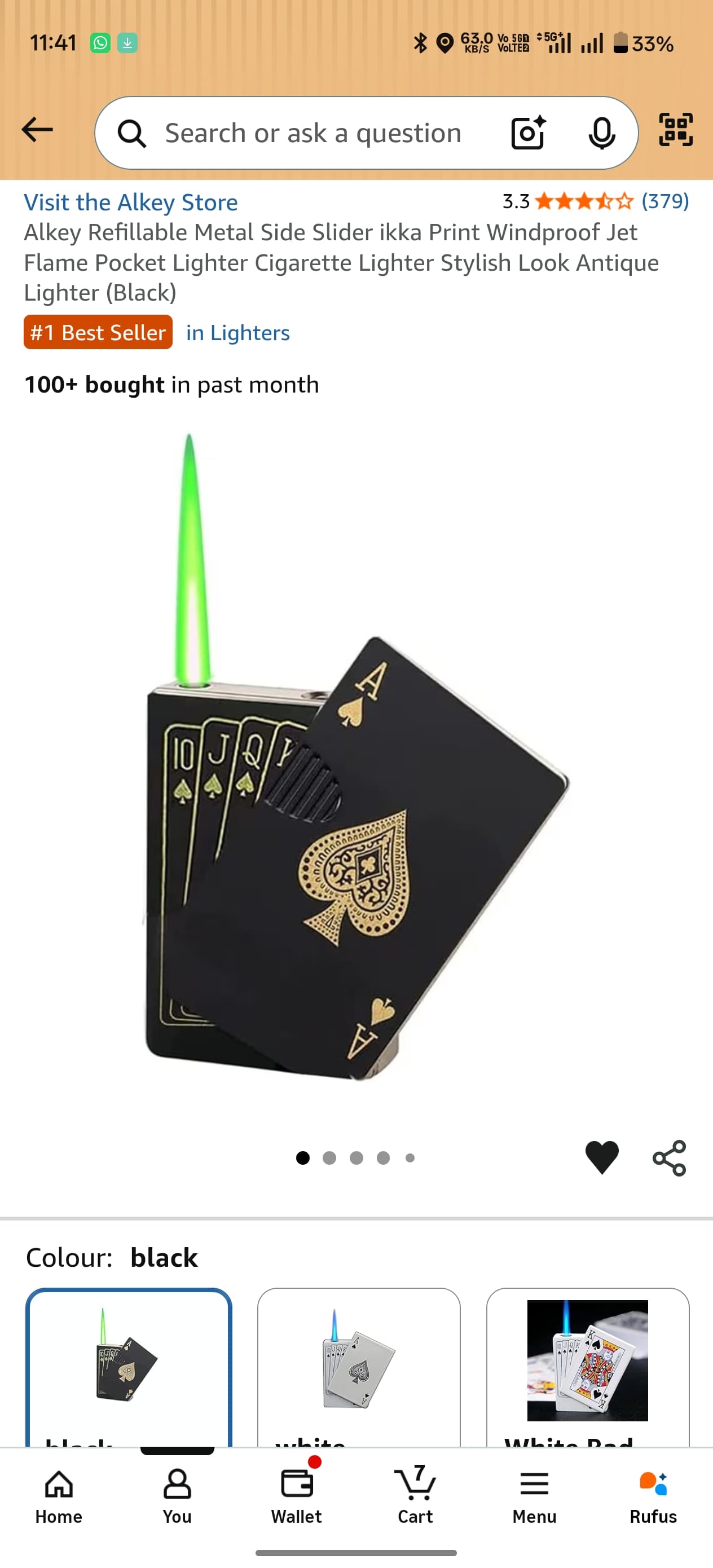 Playing Card Shaped Jet Flame Lighter, Windproof Refillable Pocket Lighter Ace of Spades Design