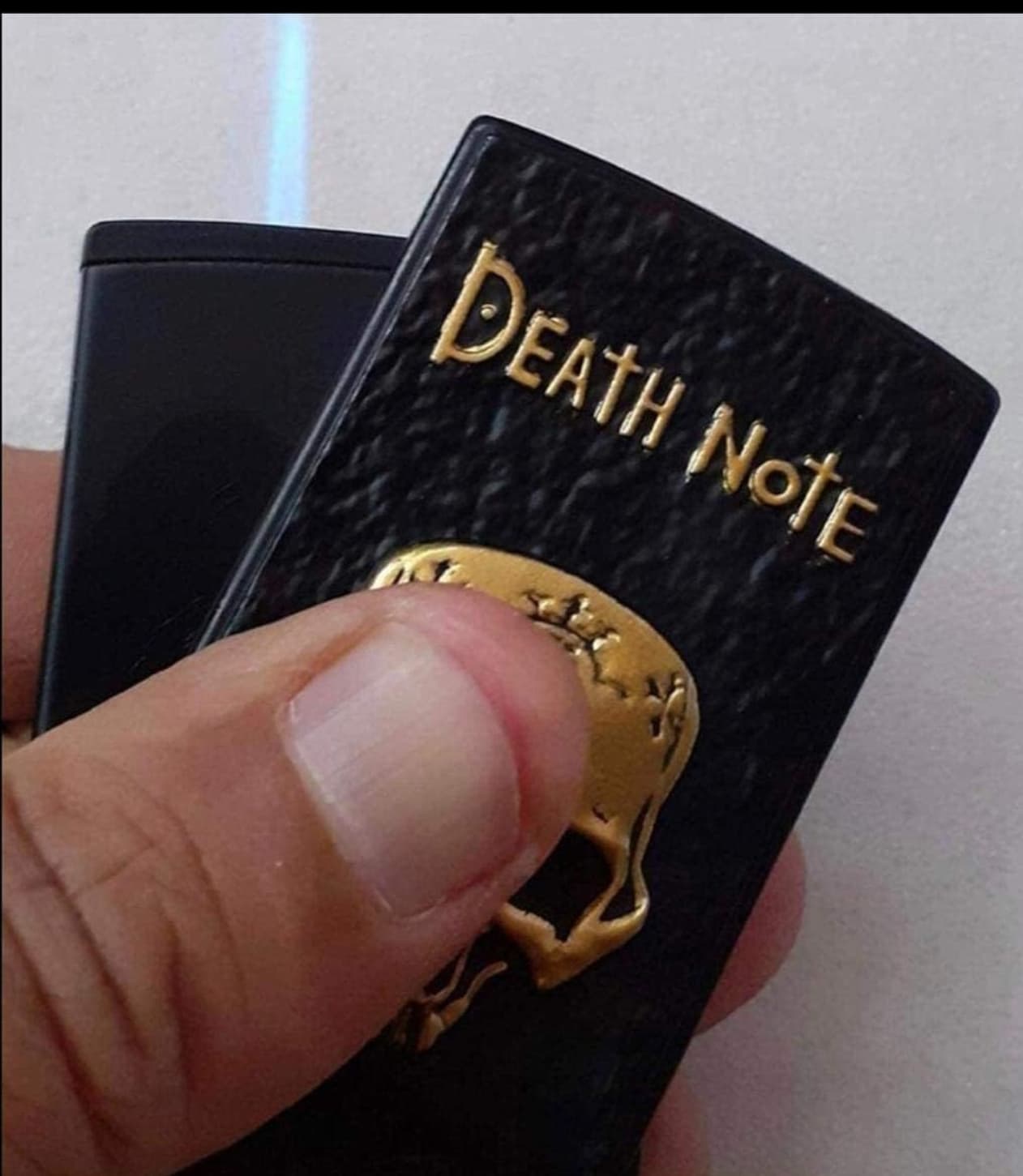 Death Note Skull Themed Metal Slider Lighter, Jet Flame Windproof Refillable Anime Lighter
