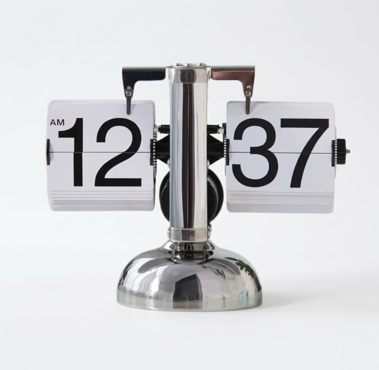 Retro Flip Desk Clock, Vintage Mechanical Auto Flip Display Silent Non Ticking Table Clock