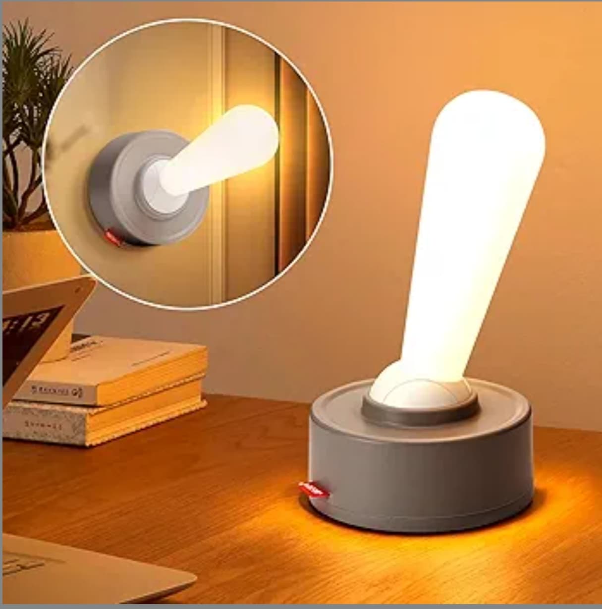 Lever Shaped Cordless LED Table Lamp, Portable Rechargeable Industrial Switch Style Mood Light
