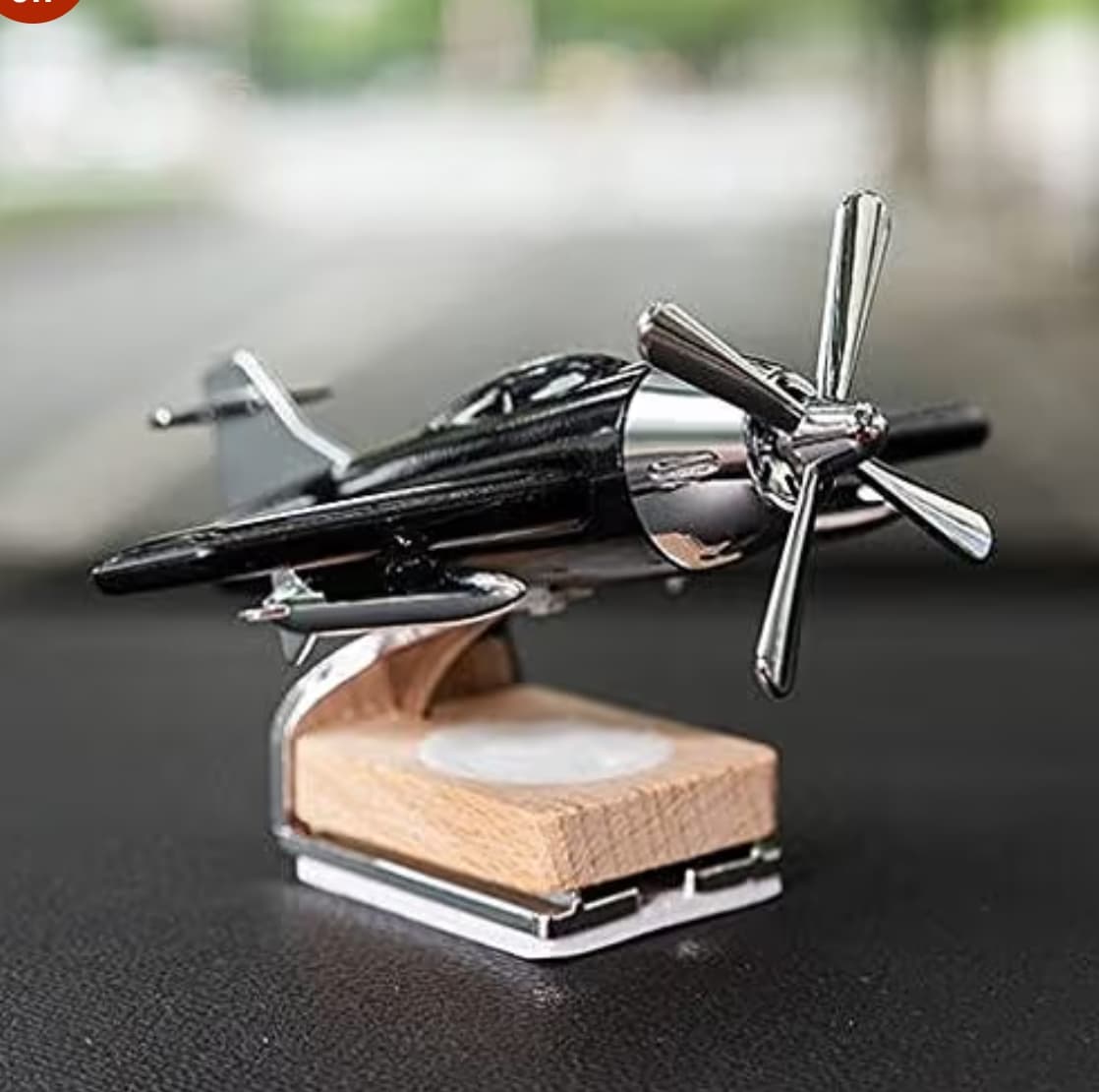 Solar Powered Aeroplane Car Air Freshener, Rotating Propeller Aromatherapy Perfume Diffuser Dashboard Decor