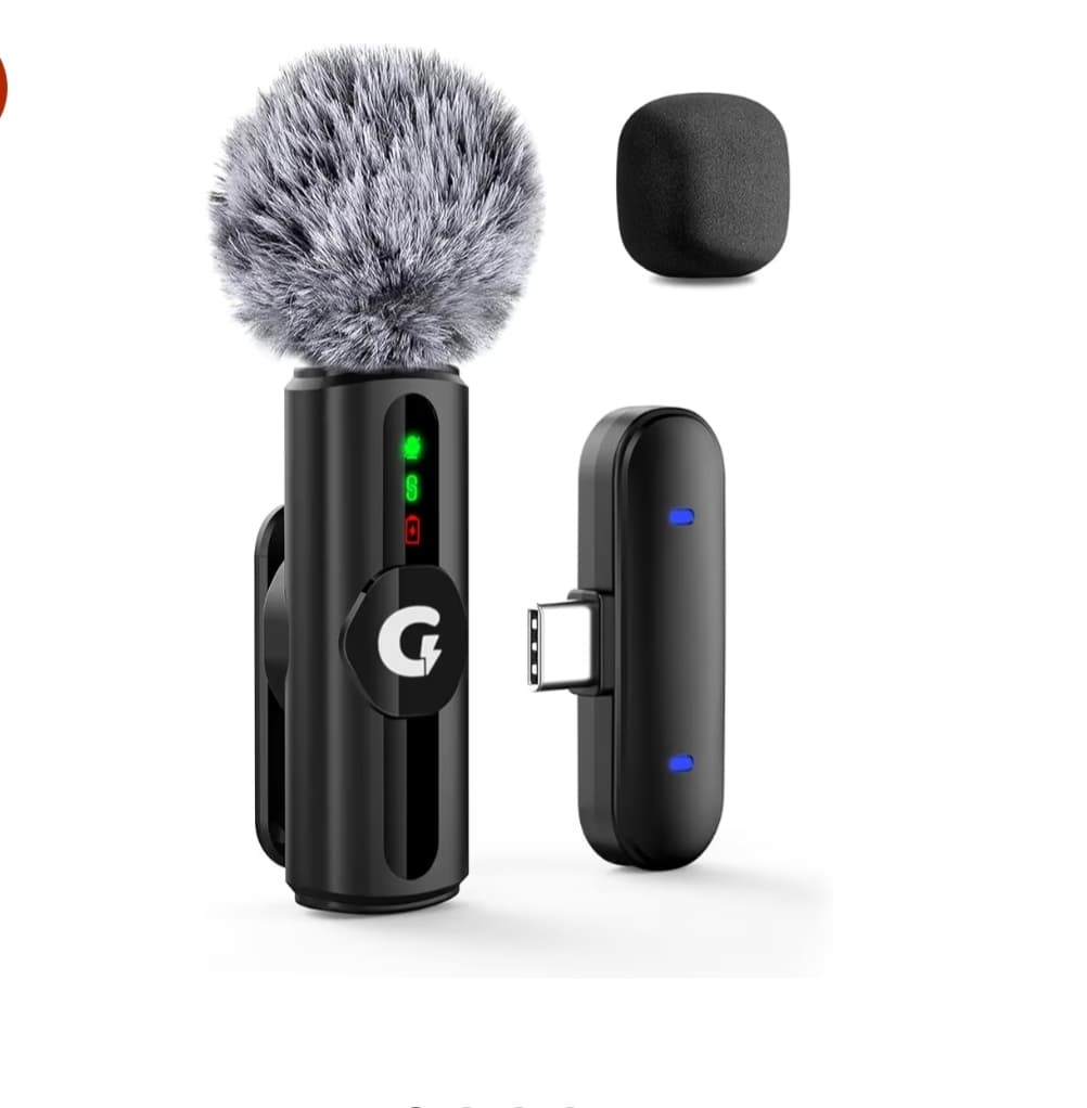 Wireless Lavalier Microphone for YouTube Type-C, Budget Content Creator Mic with Noise Reduction LED Indicator