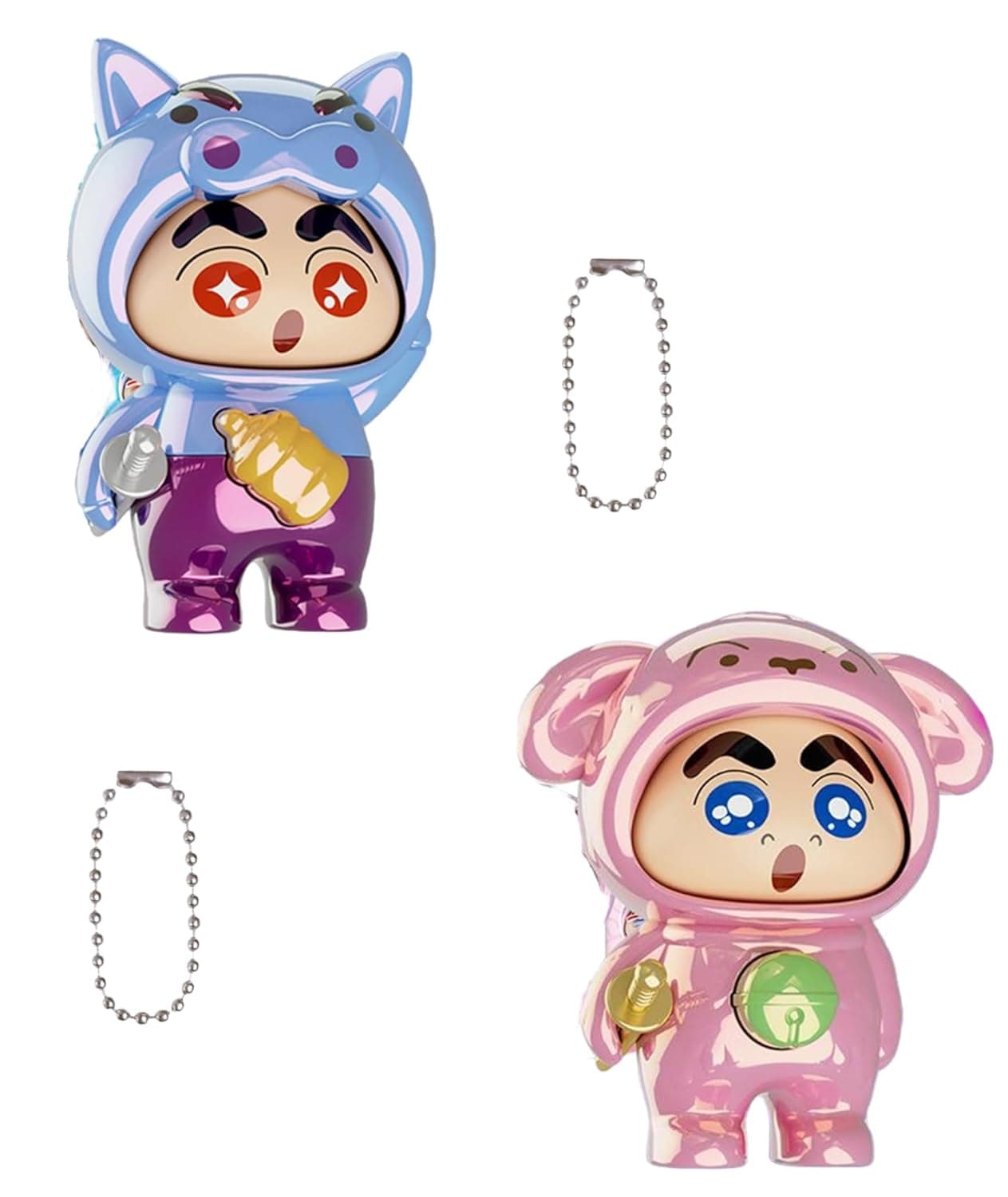 Rotating Face-Changing Cartoon Character Keychain, Pack of 2
