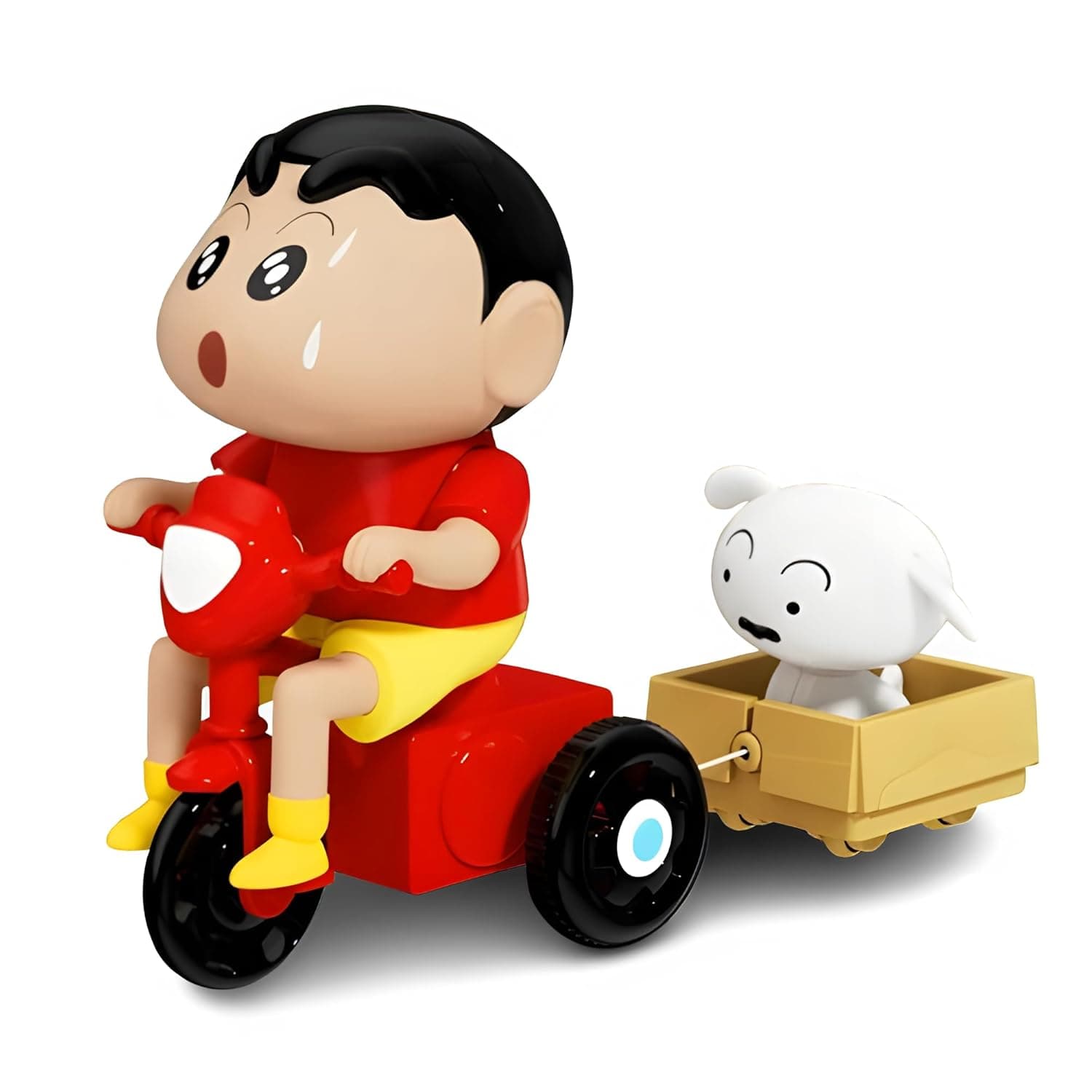 Shin Chan Scooter Figure with Shiro Cart, Clockwork Wind-Up Toy