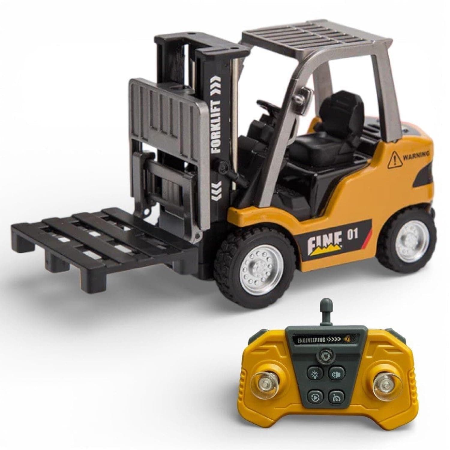 Mini RC Forklift Truck, 1:64 Scale Alloy Remote and App Controlled Vehicle