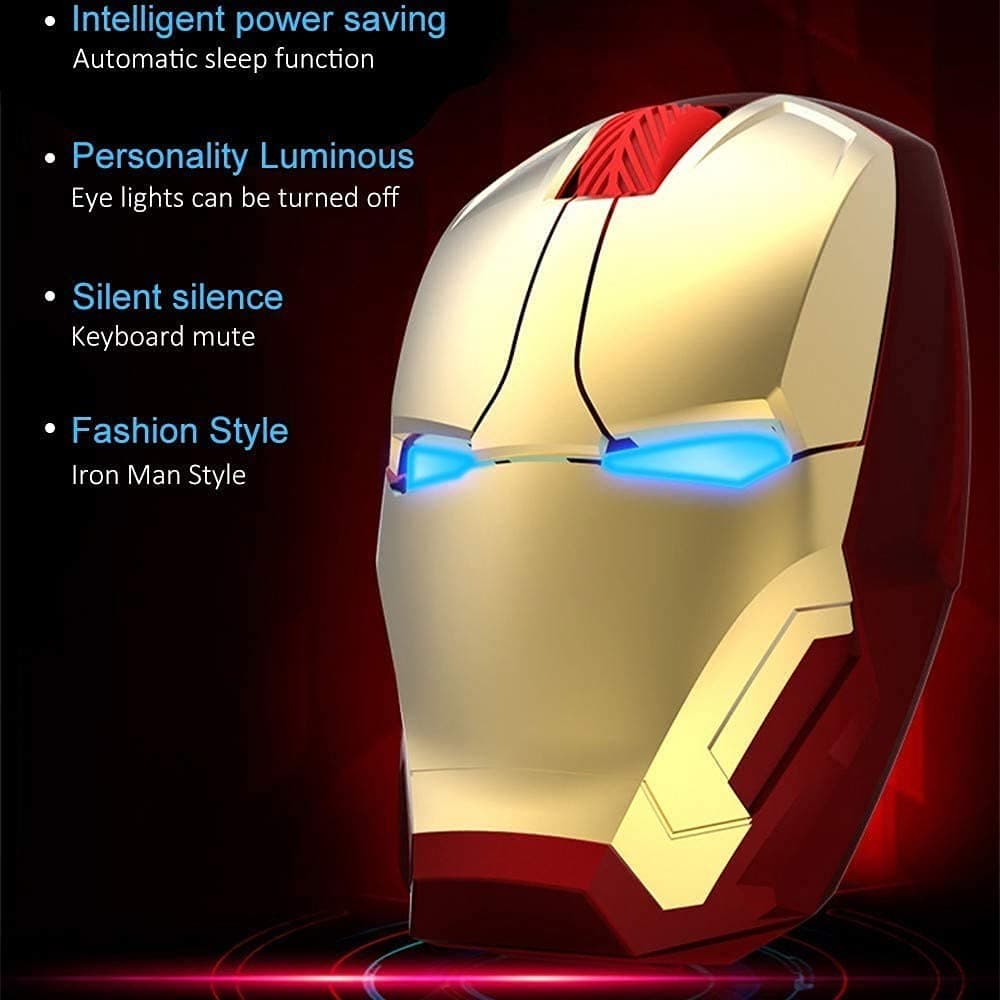 Superhero Helmet Shaped Wireless Mouse, 2.4G USB Optical 6 Button