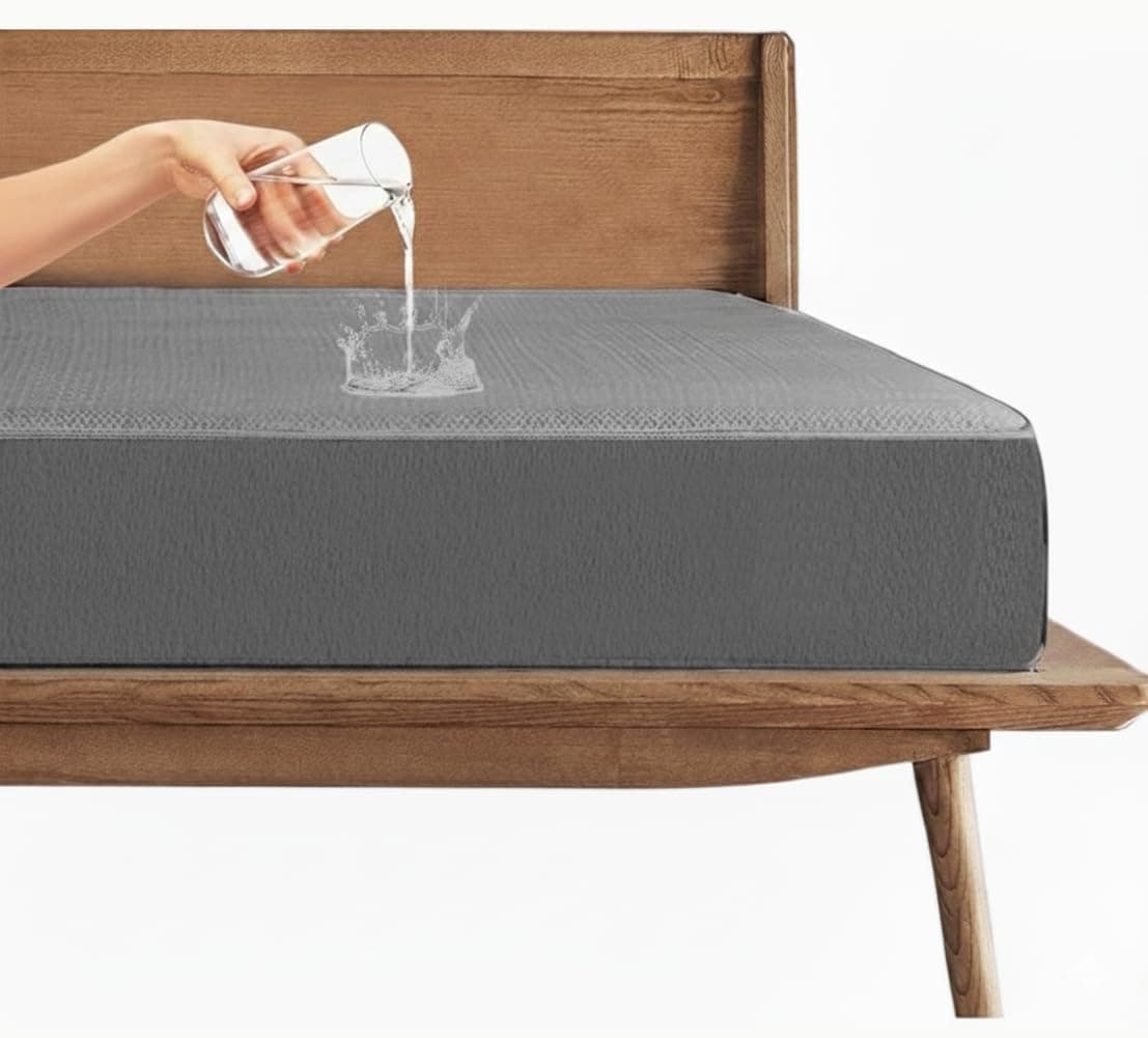Waterproof Fitted Mattress Protector for King Size Double Bed, Cotton Feel Terry 78x72 Inch