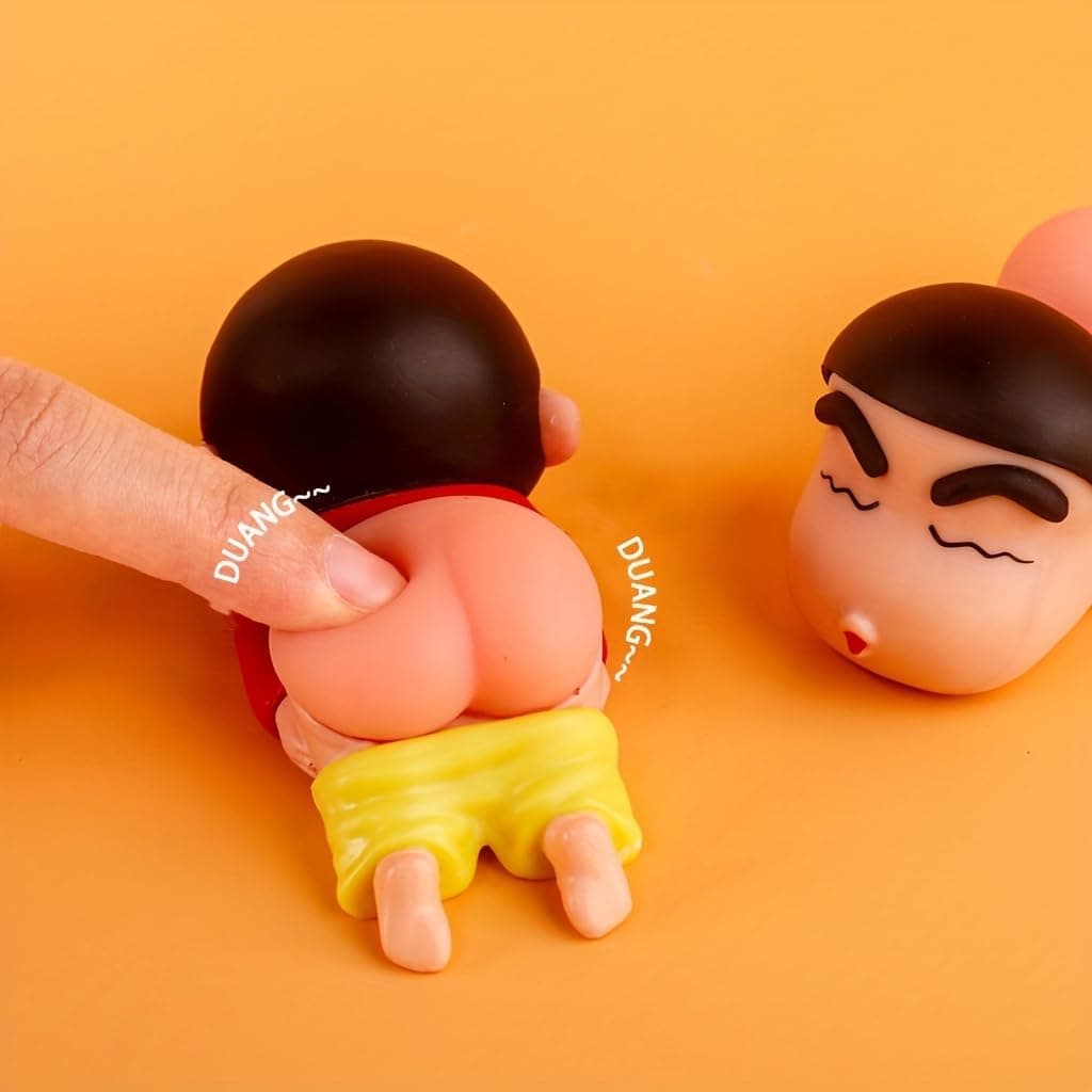 Sleeping Shin-chan Squishy Desk Figure, Soft Squeeze Toy for Dashboard and Table