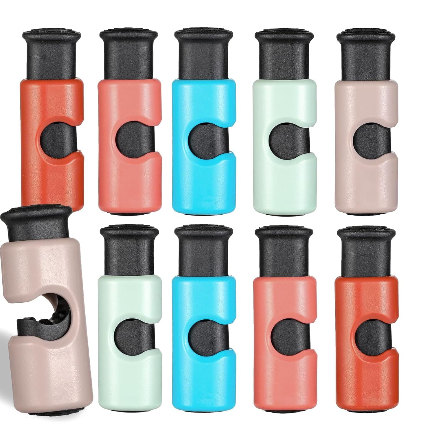 Squeeze and Lock Bag Sealing Clips, Mini Cylindrical Food Packet Clips Set of 10