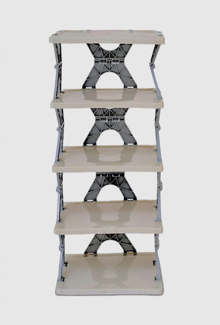 Foldable Pull-Out Shoe Rack Cabinet, 5 Layer Dustproof Portable Storage Organiser