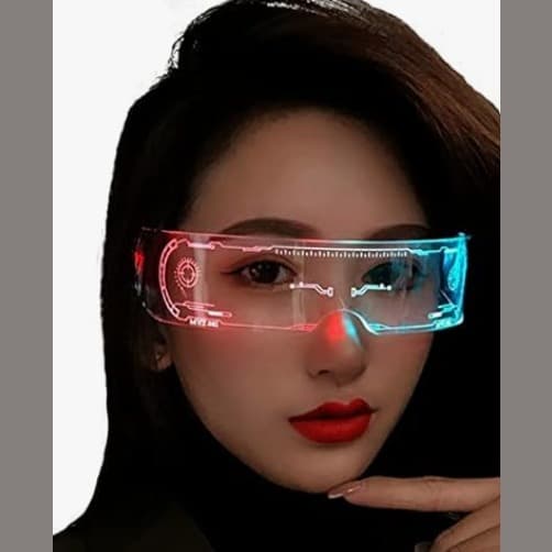 LED Visor Glasses, Light Up Futuristic Party Eyewear with 7 Colours and 5 Modes