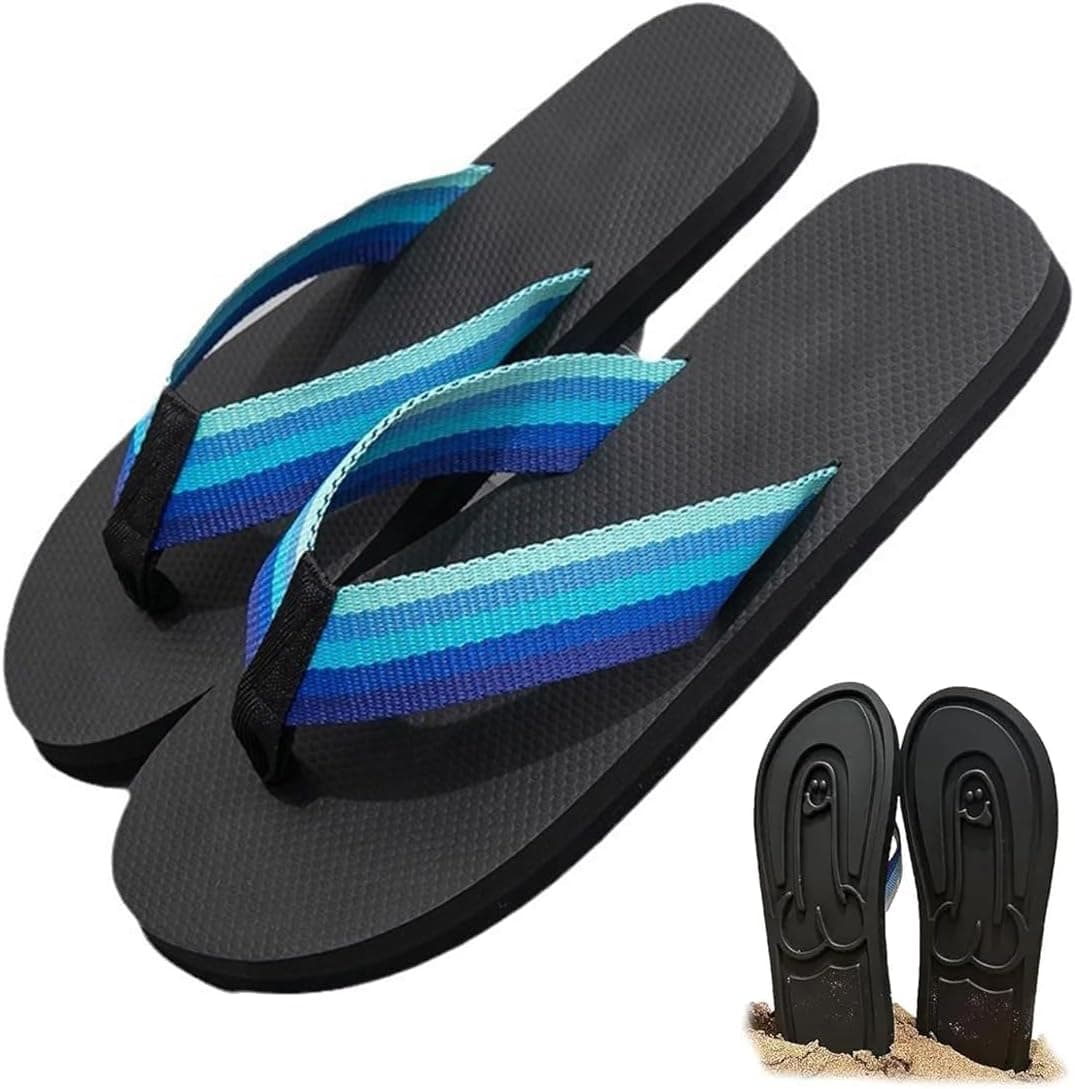 Hidden Print Prank Beach Flip Flops, Quick-Dry Non-Slip Sandals