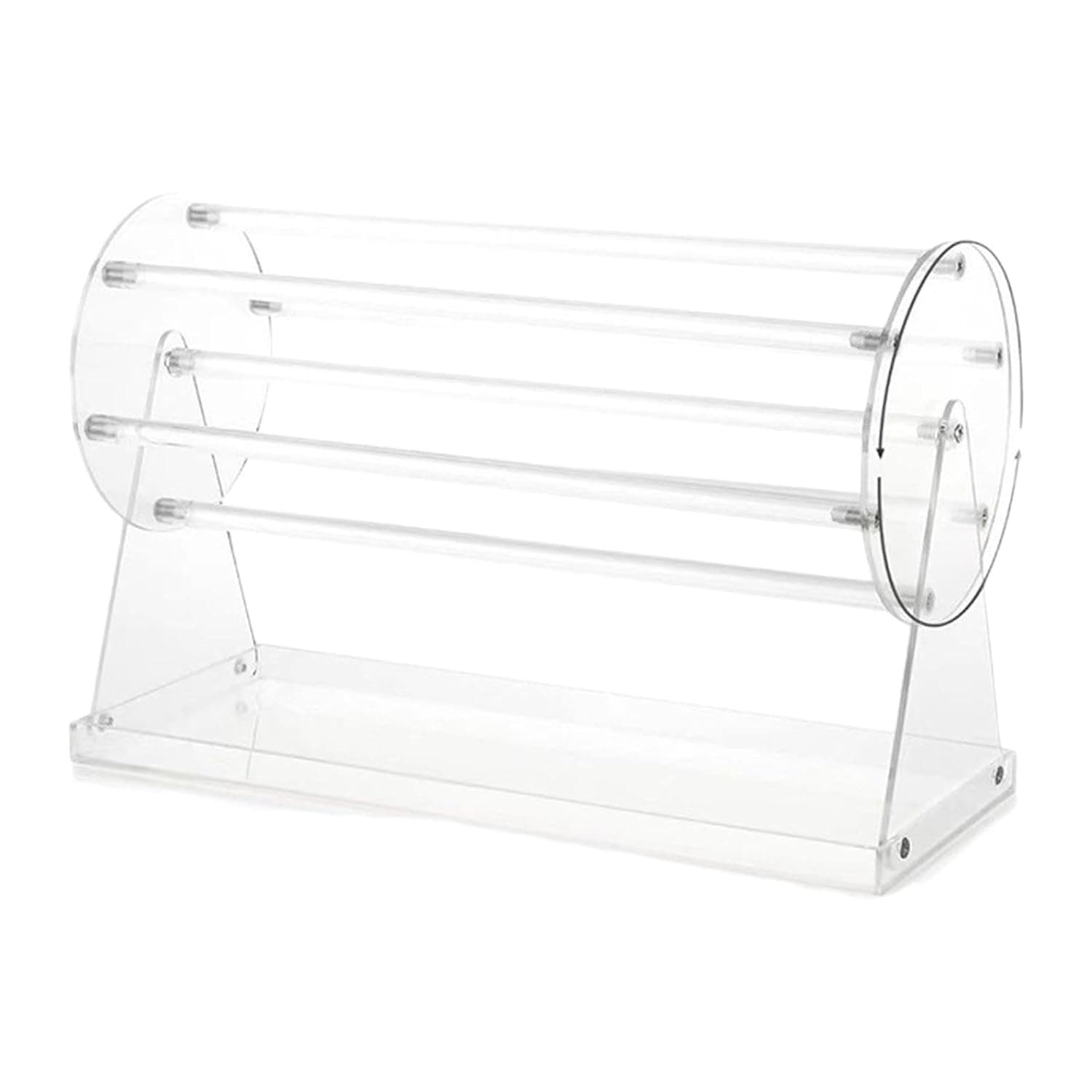Rotating Acrylic Hair Claw Clip Organizer Stand with Jewellery Tray