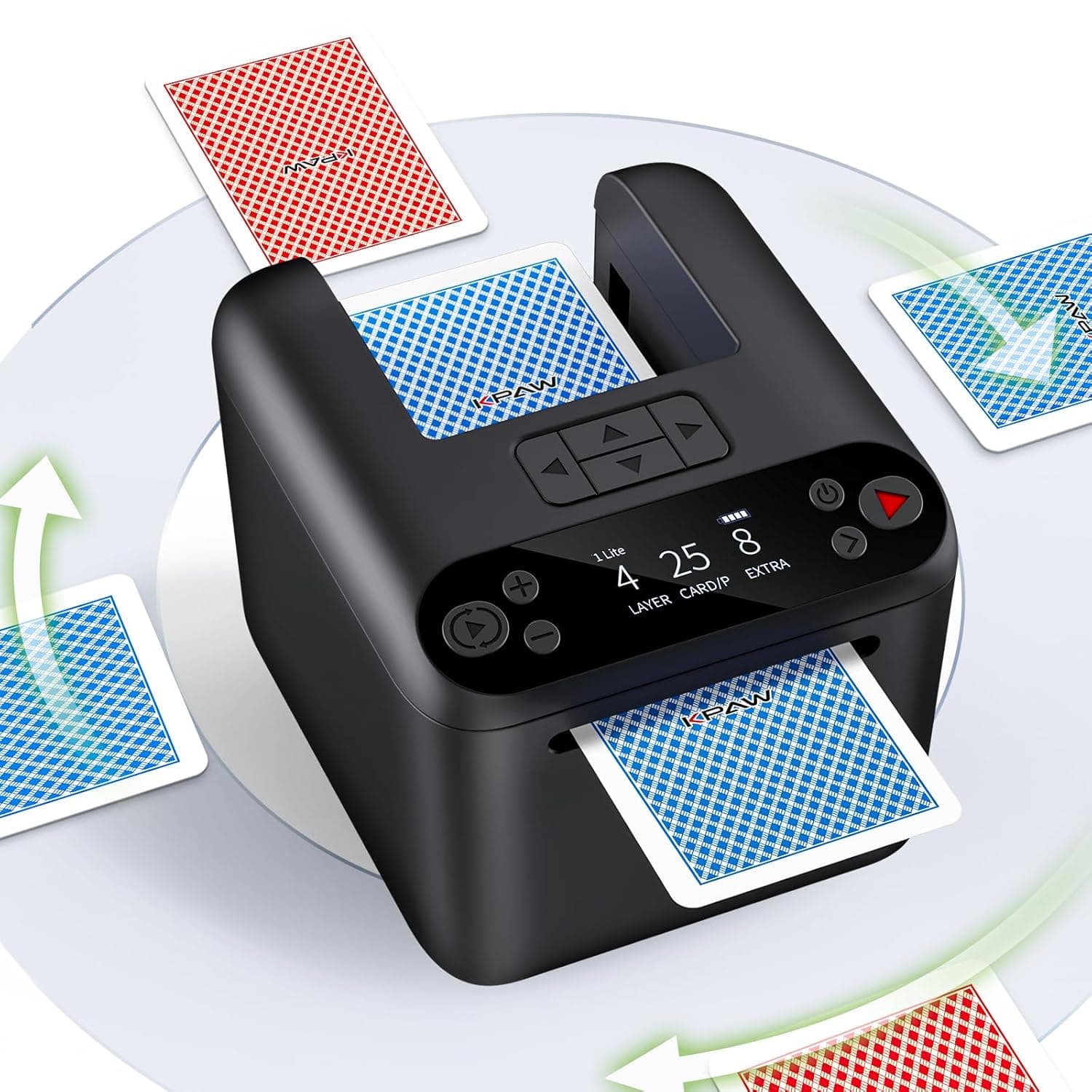 Automatic Card Dealer Machine, USB Rechargeable Portable Card Dispenser for 1 to 10 Players