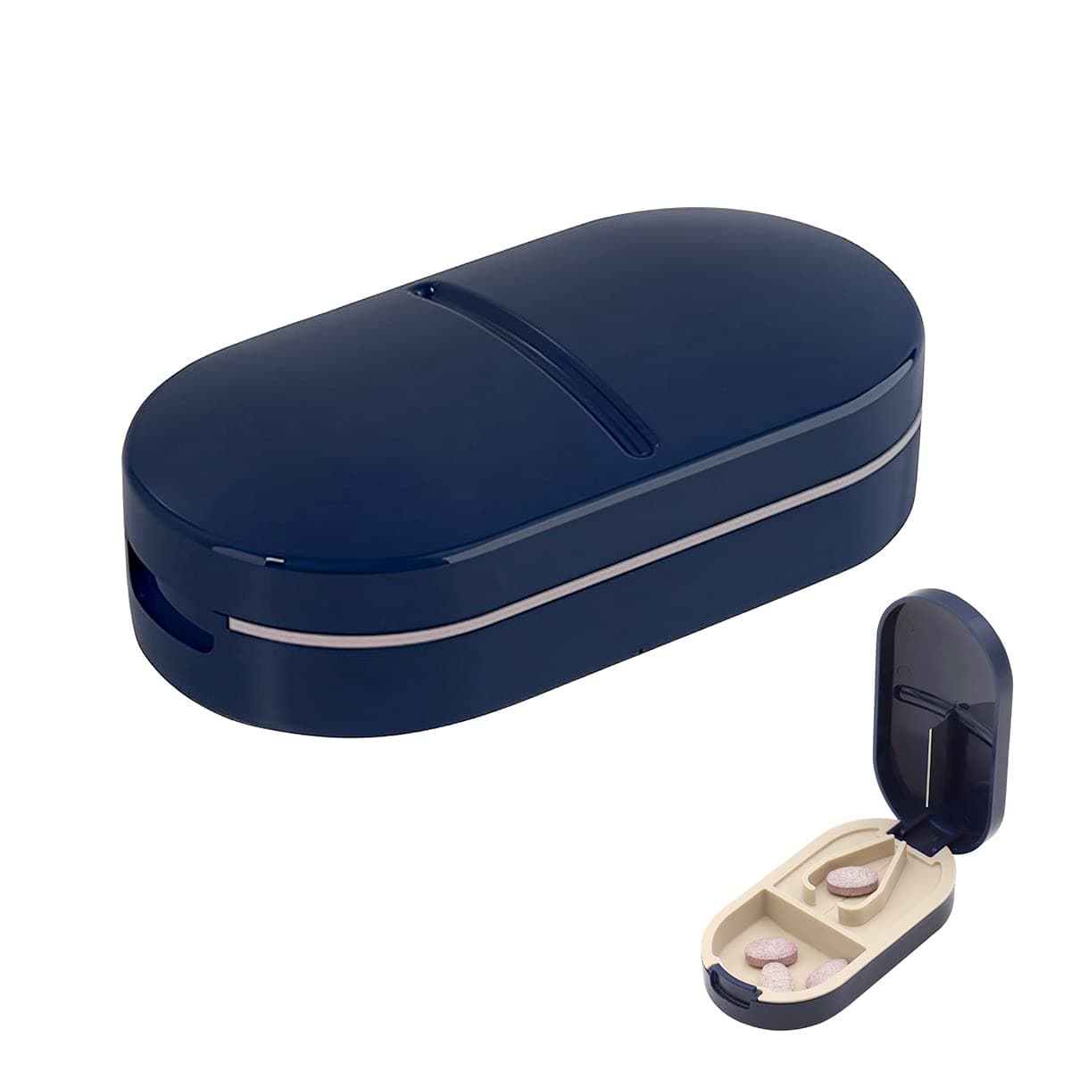 Adjustable Multiple Pill Cutter for Small and Large Tablets with Stainless Steel Blade Guard