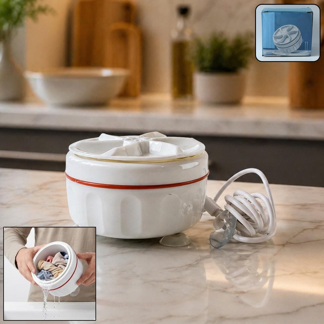 Portable USB Mini Washing Machine with Drain Outlet for Small Clothes