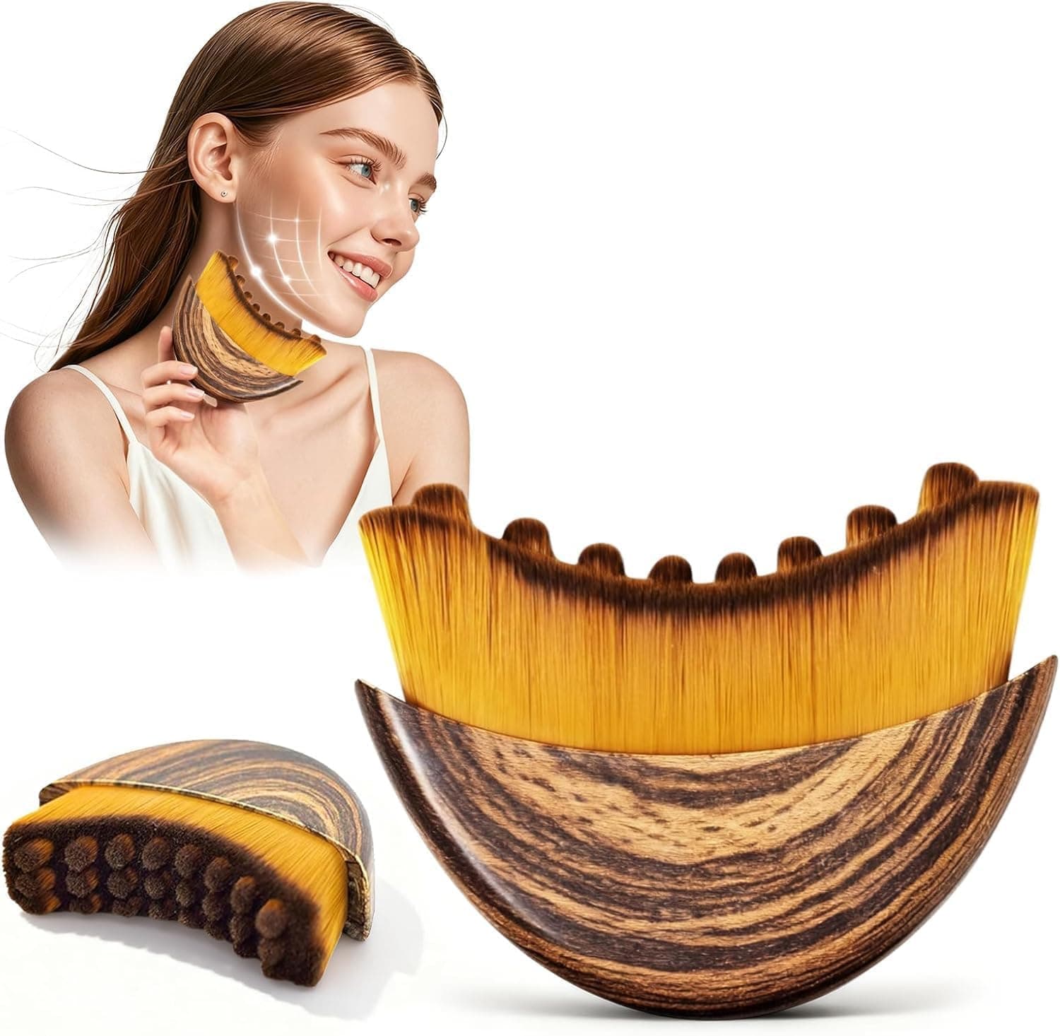 Lymphatic Contour Face Brush for Jawline Sculpting and Facial Drainage