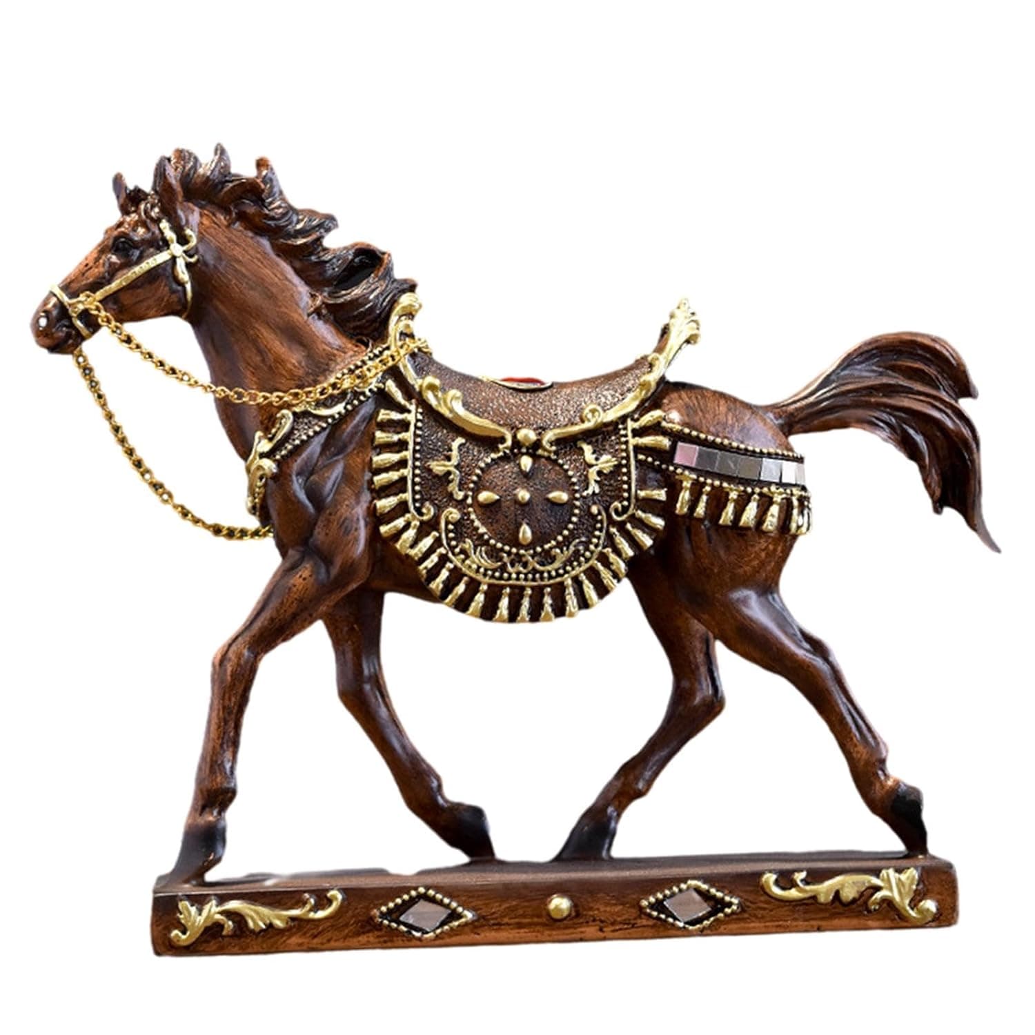 Resin Horse Figurine Tabletop Statue for Living Room and Office Decor