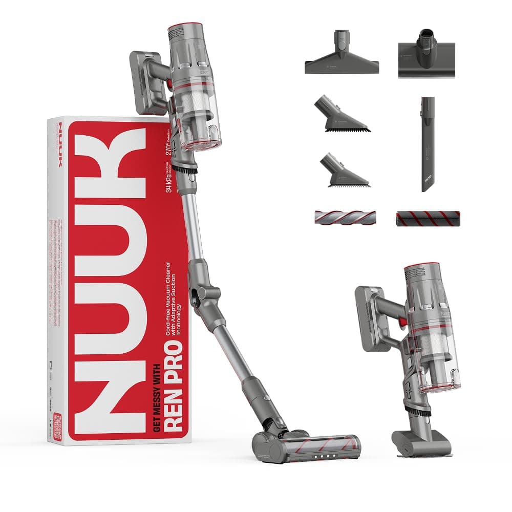 Cordless Stick Vacuum Cleaner with Bending Flex Rod, 8 Attachments and HEPA Filtration