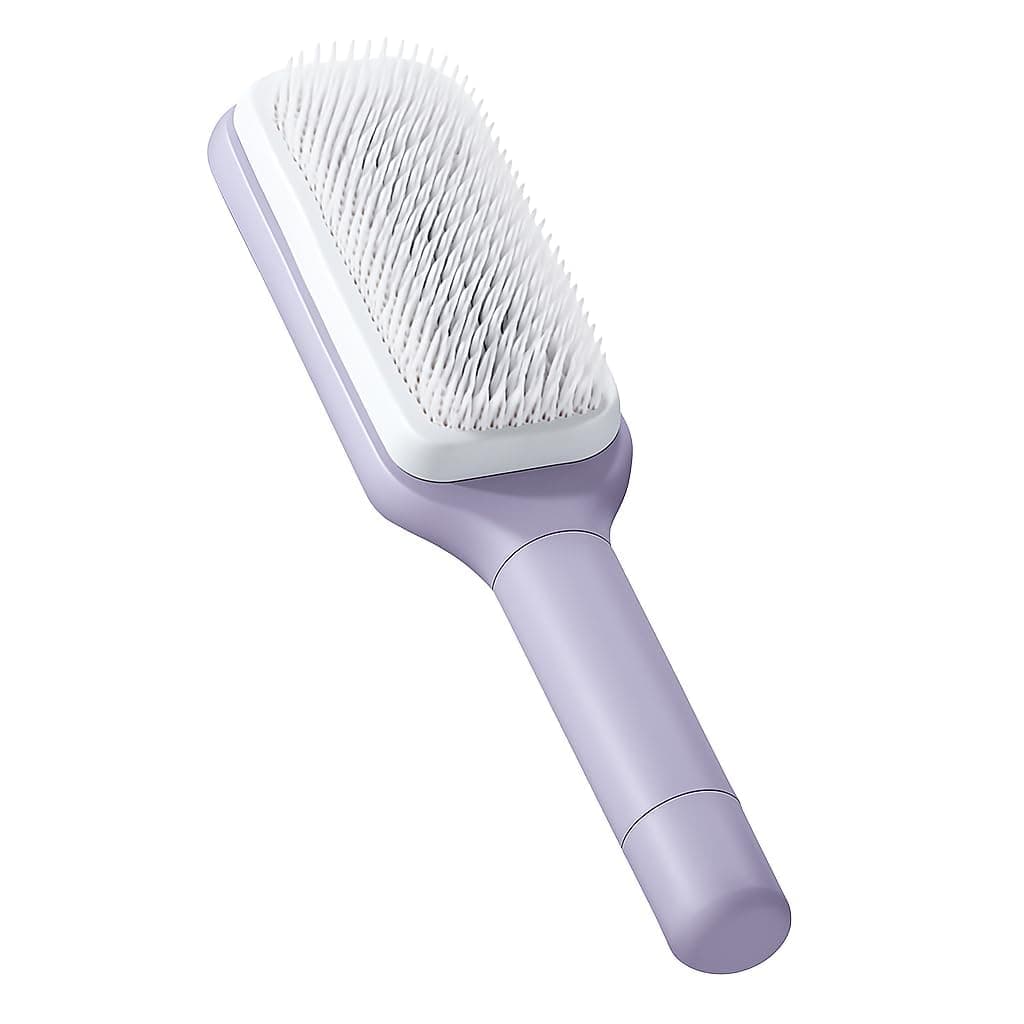 Self-Cleaning Retractable Bristle Hair Brush for Wet and Dry Hair