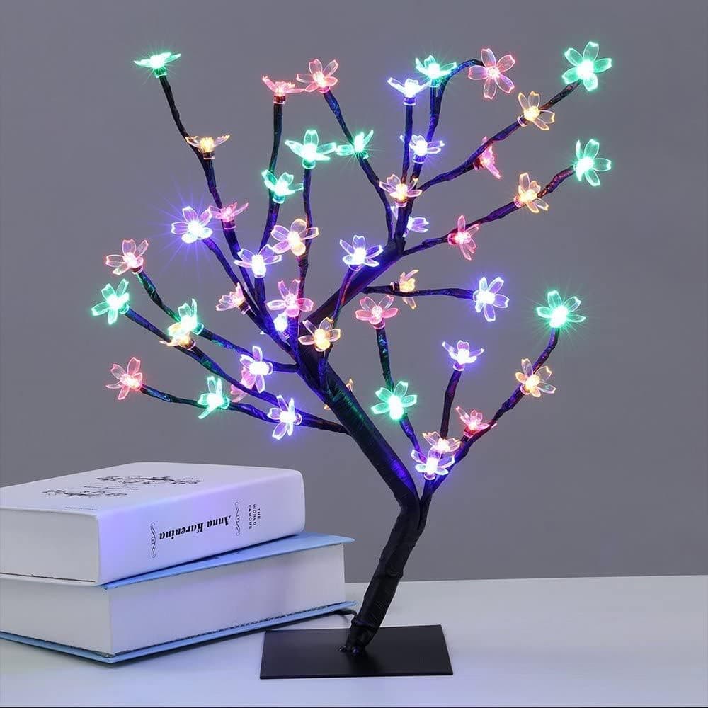 Cherry Blossom Twig Tree Lamp, 24 LED Touch Sensor USB and Battery Night Light