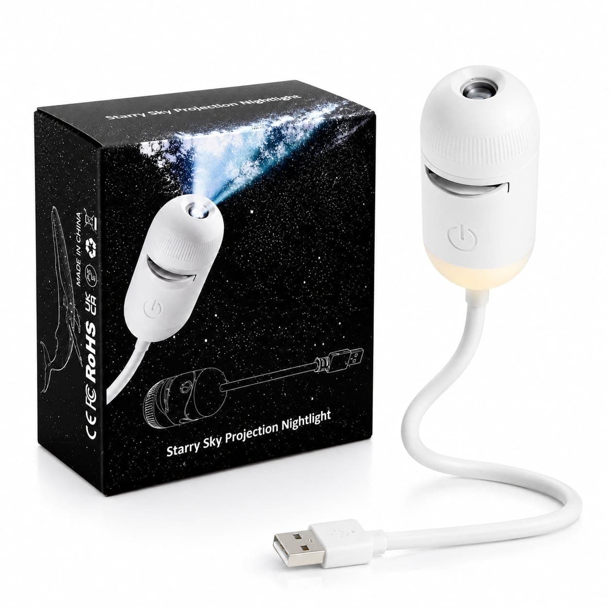 Astronaut Galaxy Star Projector Night Light, USB Rotating Nebula Ceiling Lamp