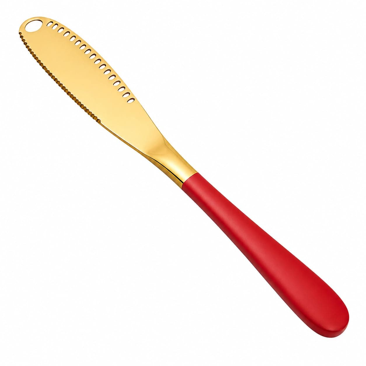 3-in-1 Butter Spreader Knife with Butter Curler Holes and Serrated Edge