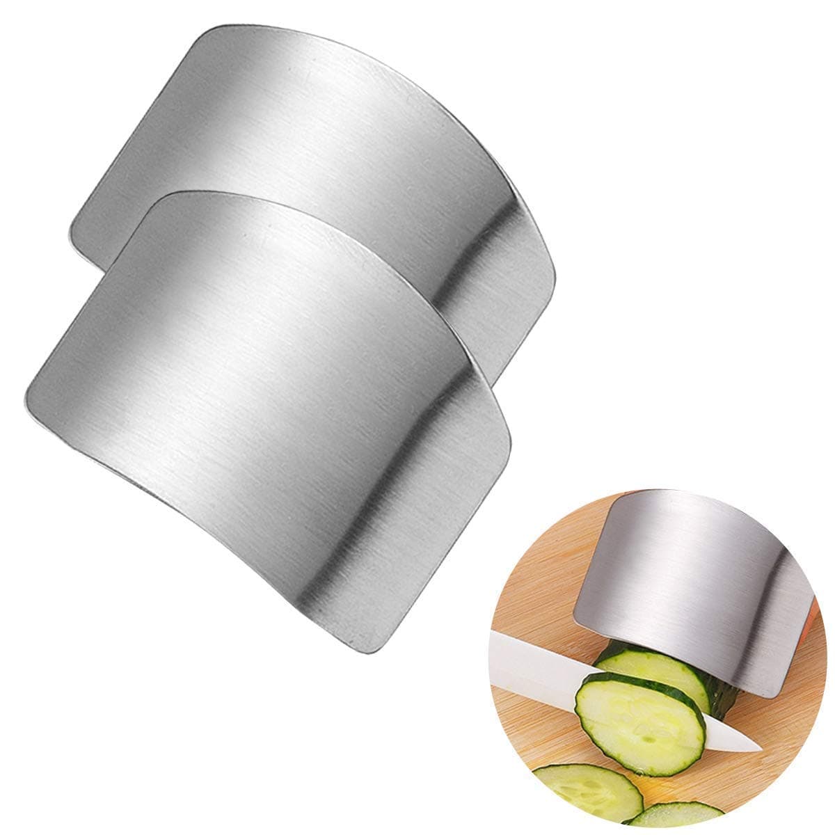 Stainless Steel Finger Guard for Cutting Vegetables, Adjustable Knife Hand Protector