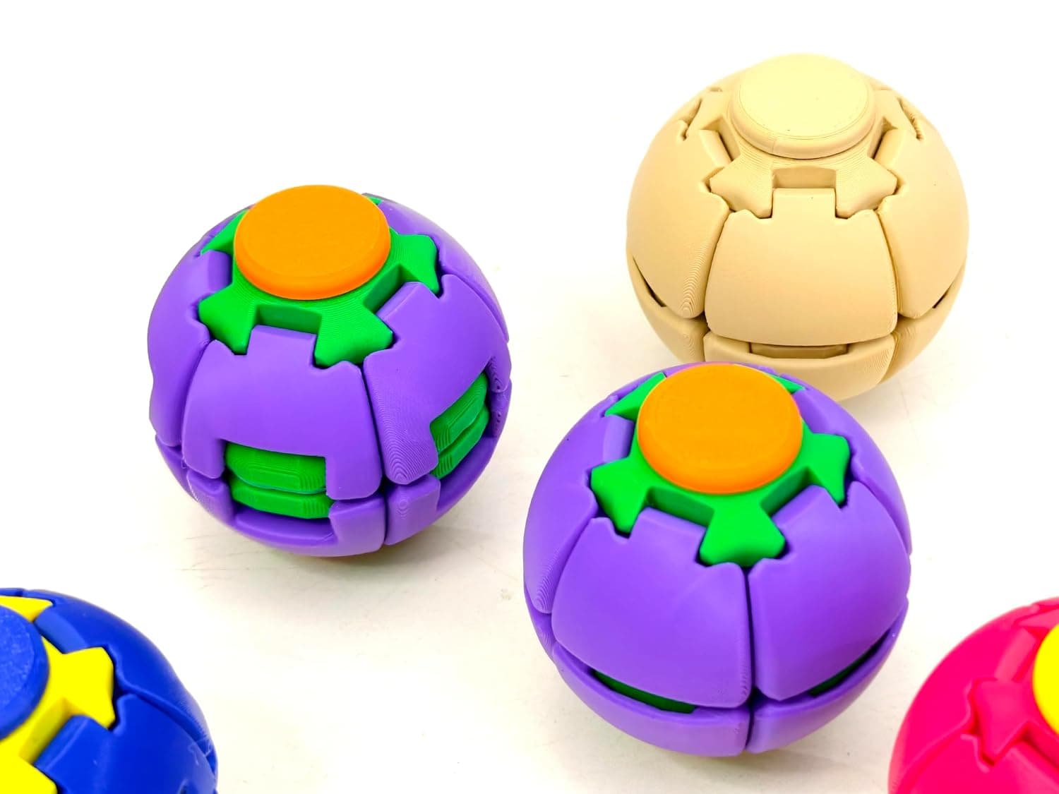 Press-to-Spin Mechanical Fidget Ball, Pocket Kinetic Desk Toy