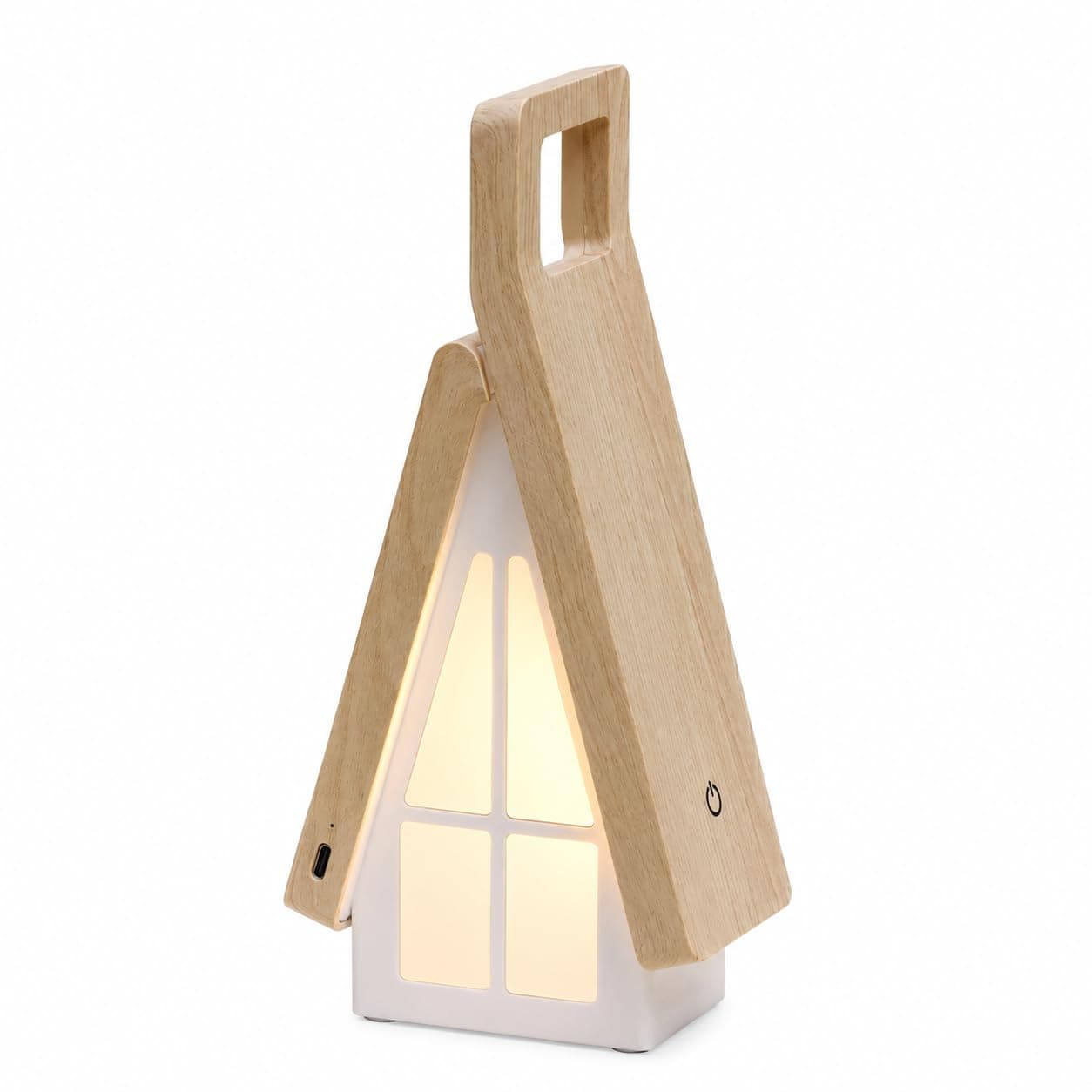 House-Shaped Rechargeable LED Table Lamp, Foldable Roof Lantern Design