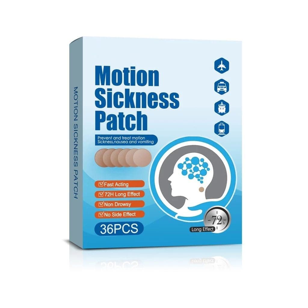 Motion Sickness Relief Patches for Travel, 36 Peel-and-Stick Anti Nausea Stickers