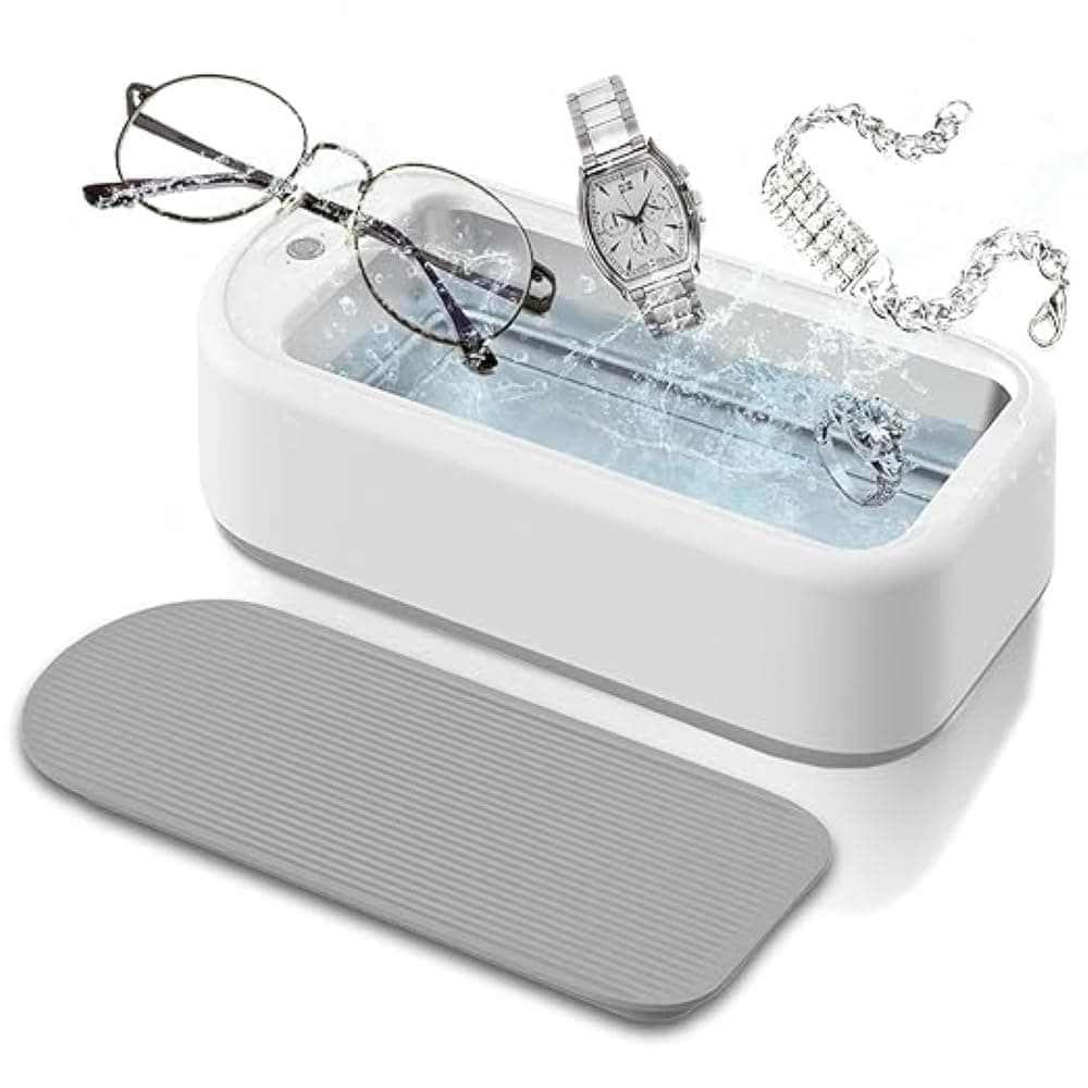 Portable Ultrasonic Cleaner Machine, 640ml Deep Cleaning Tank for Glasses Jewellery Dentures