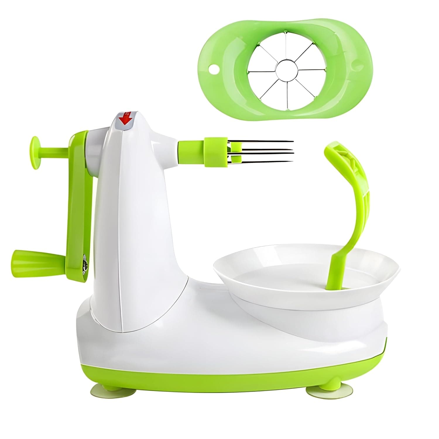 Manual Apple Peeler Slicer Corer Machine with Hand Crank and Suction Base