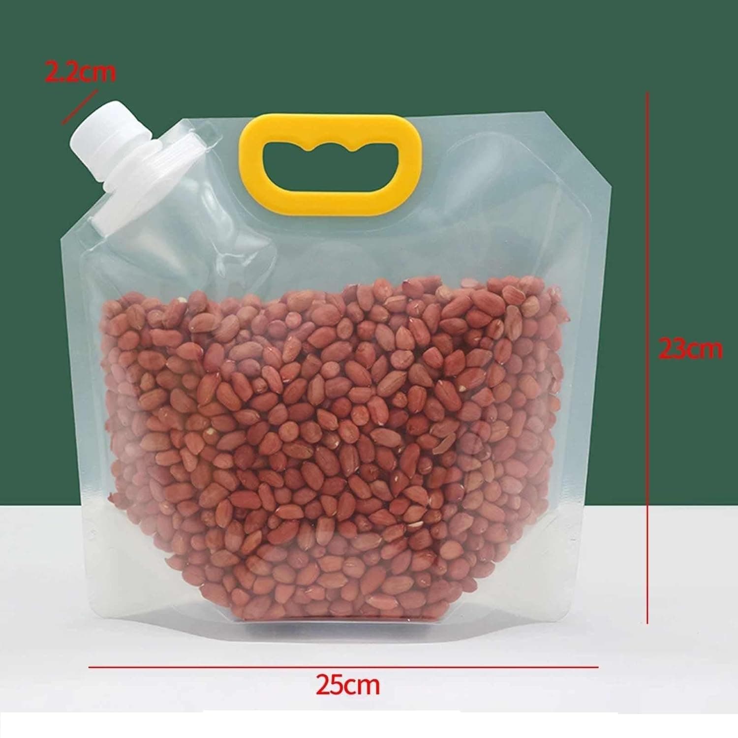 Stand Up Reusable Storage Pouch with Spout and Handle, Transparent Leakproof Bag