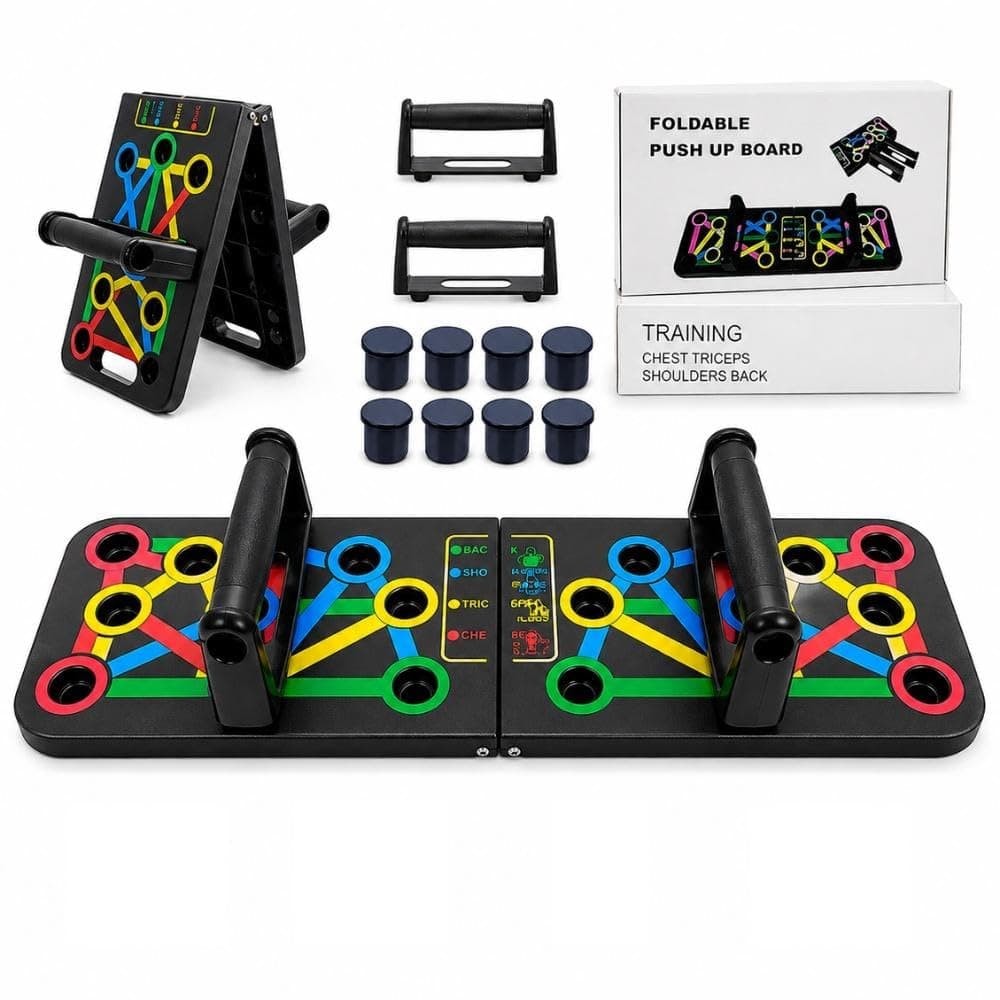 Foldable Colour-Coded Push Up Board with Multi Position Handles