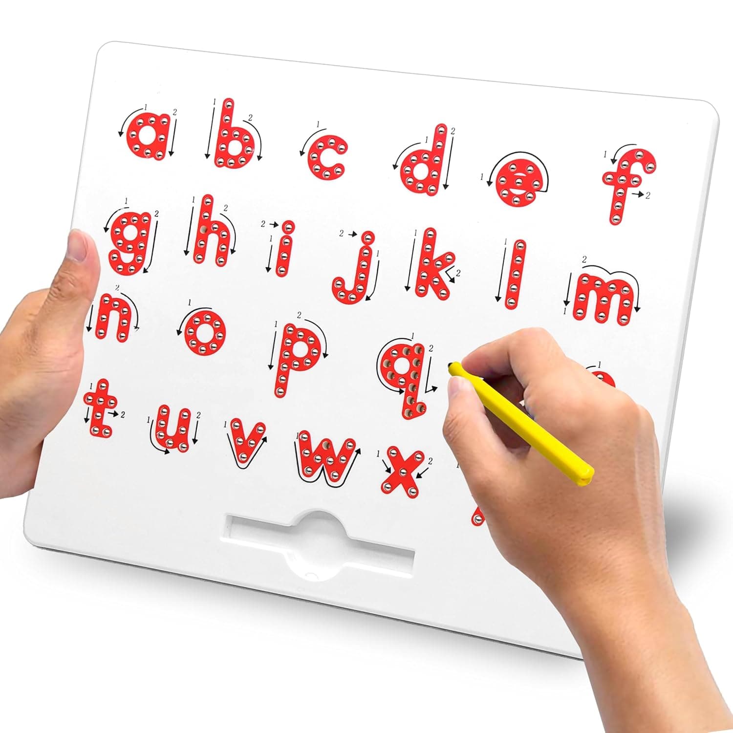 Magnetic Lowercase Alphabet Tracing Board with Bead Stylus