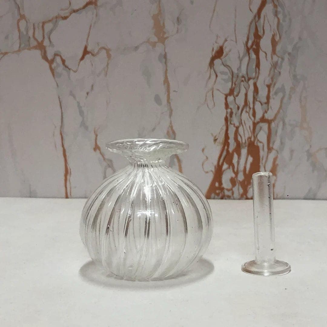 Glass Modak Diya with Removable Wick Tube for Pooja and Aarti