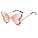 Butterfly Rimless Rhinestone Sunglasses, Red Gradient Mirror Lenses