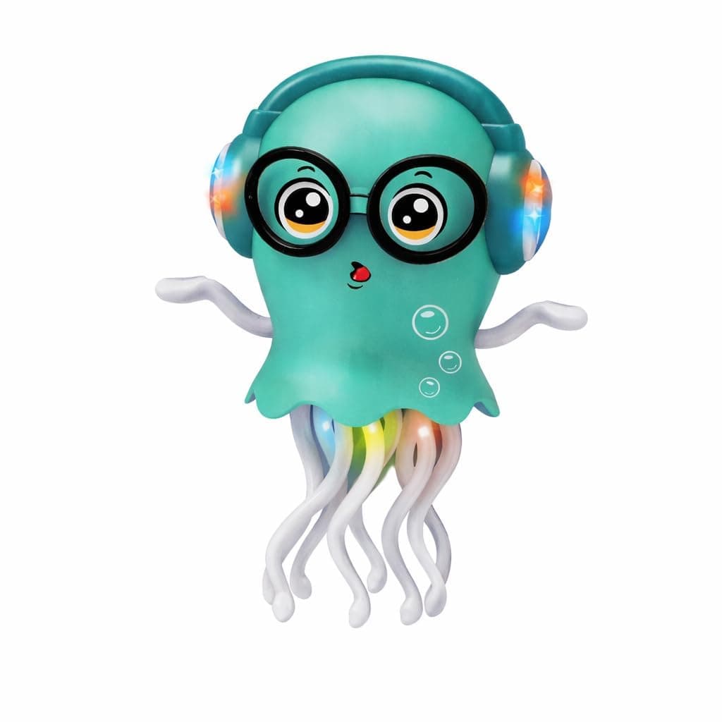 Dancing Jellyfish Musical Toy with LED Headphones and Twisting Tentacles