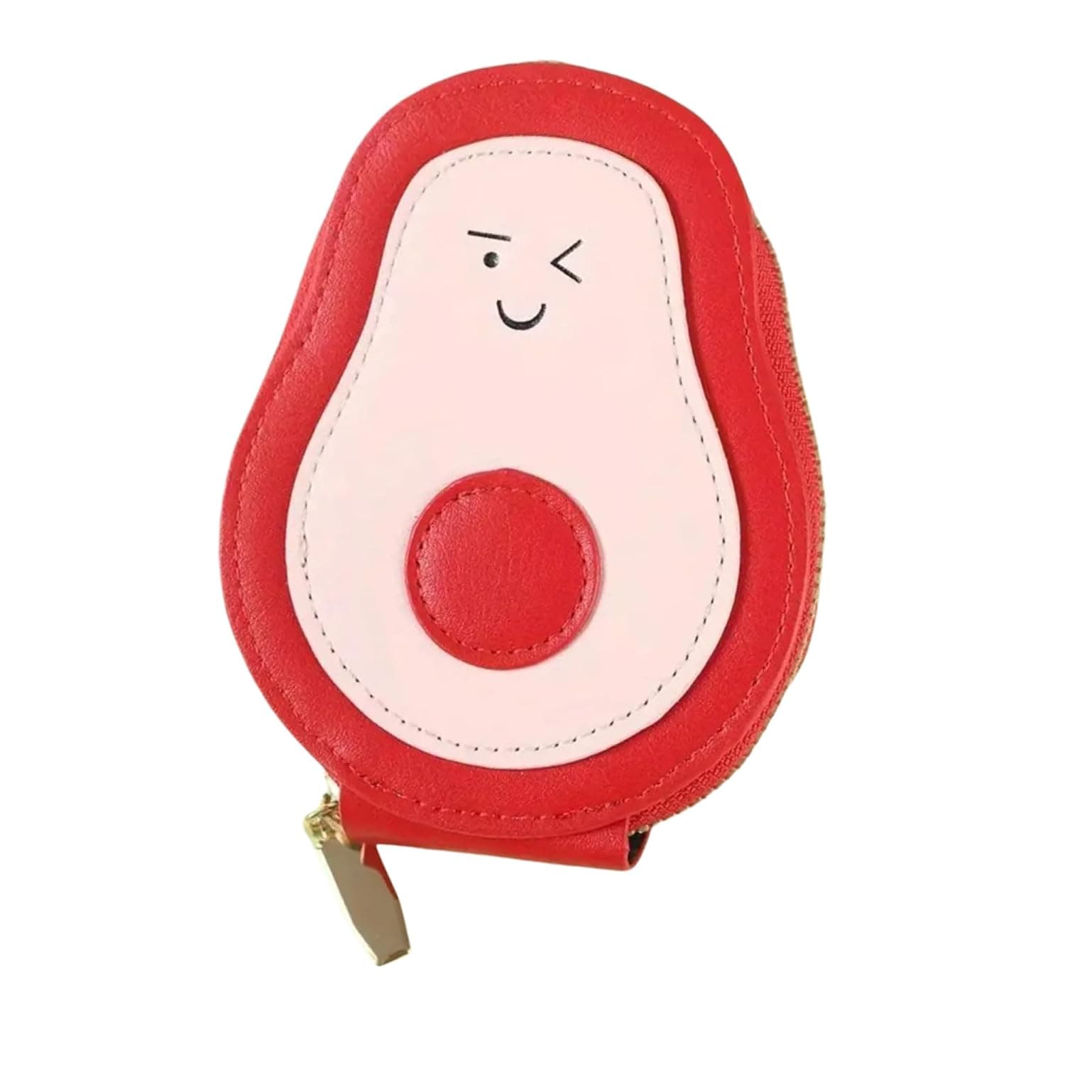 Avocado Shaped Mini Card Holder Wallet with Zipper, 11 Slot Accordion Coin Purse