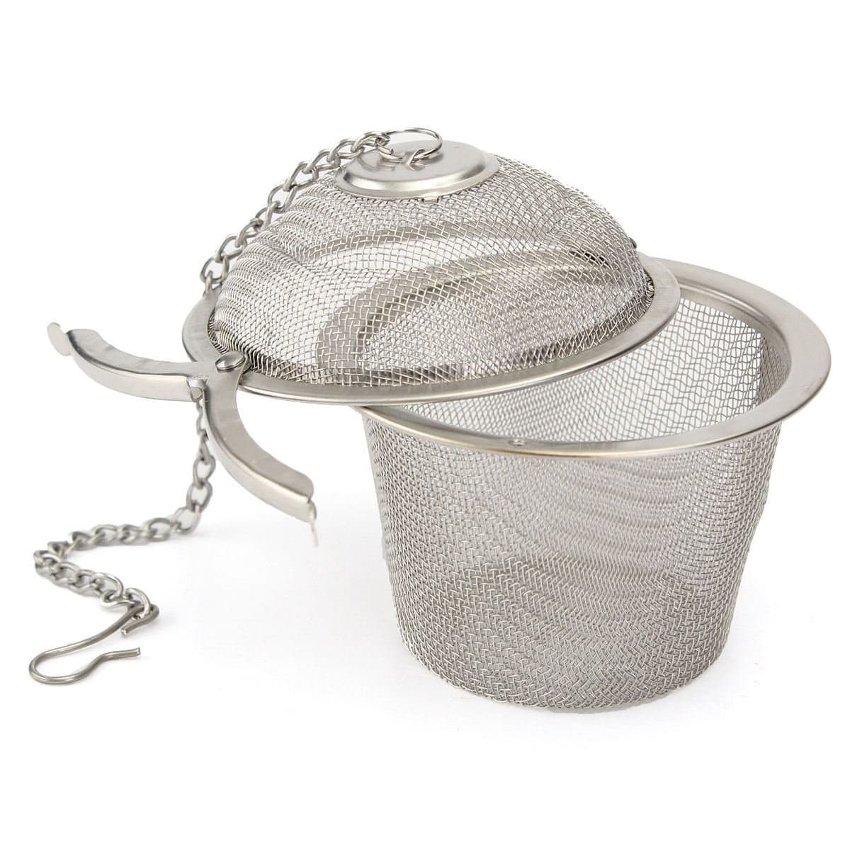 Stainless Steel Mesh Tea Infuser Basket with Chain Hook