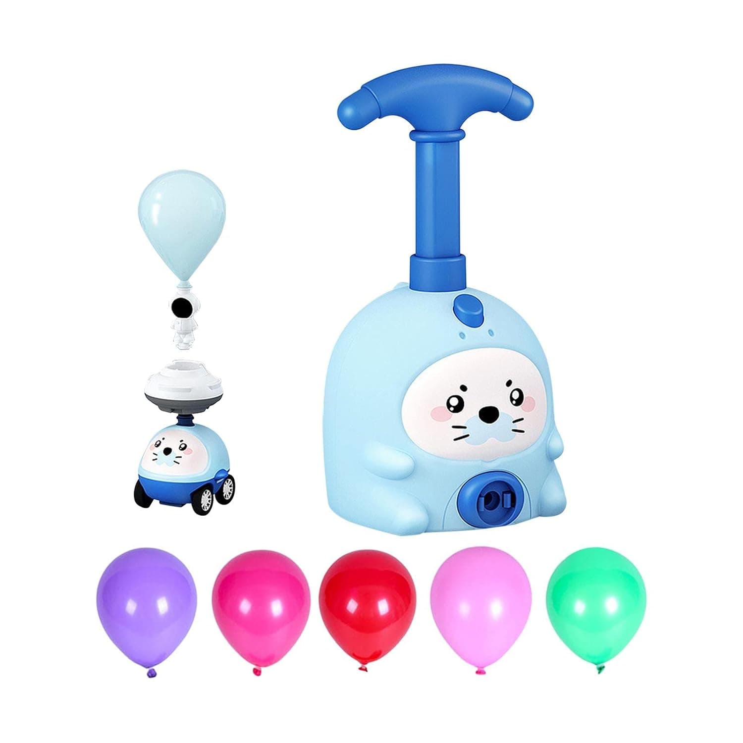 Balloon Powered Car Launcher Toy with Pump, 6 Balloons