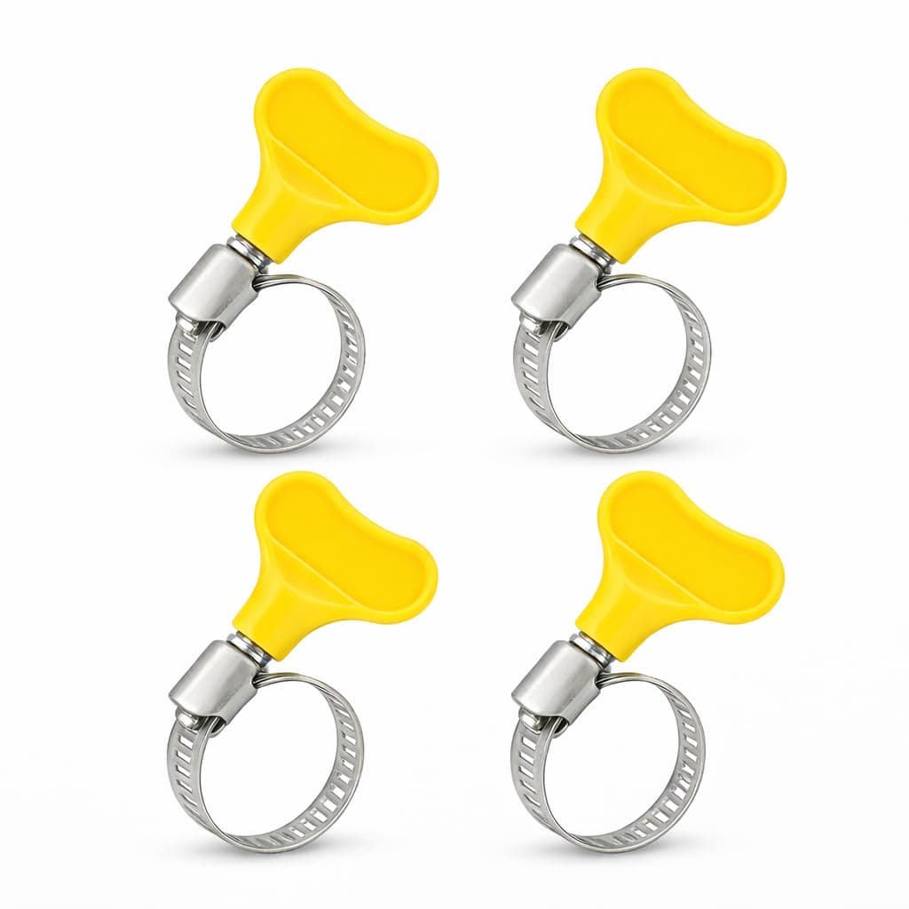 Stainless Steel Key Tightening Hose Clamp Set, 1 Inch Pack of 4