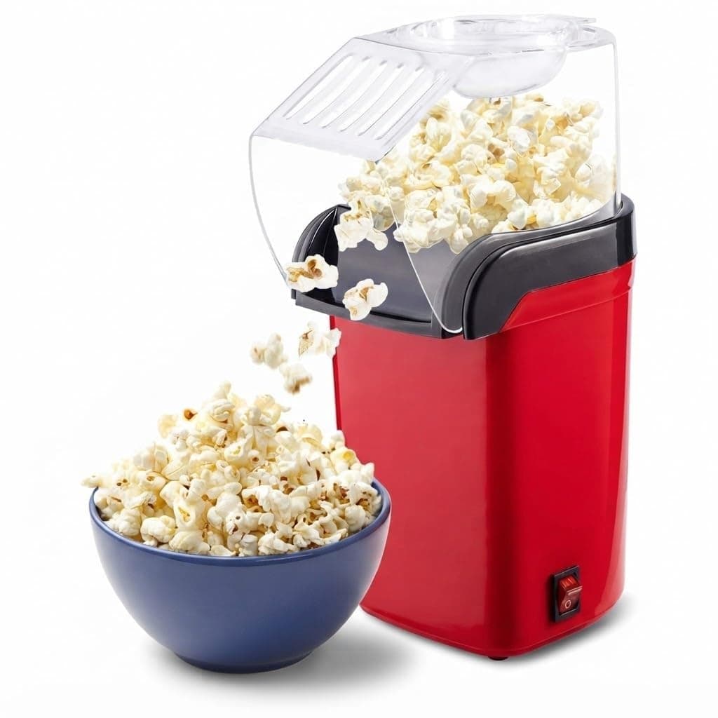 Electric Hot Air Popcorn Maker Machine, Oil-Free Automatic Home Popper