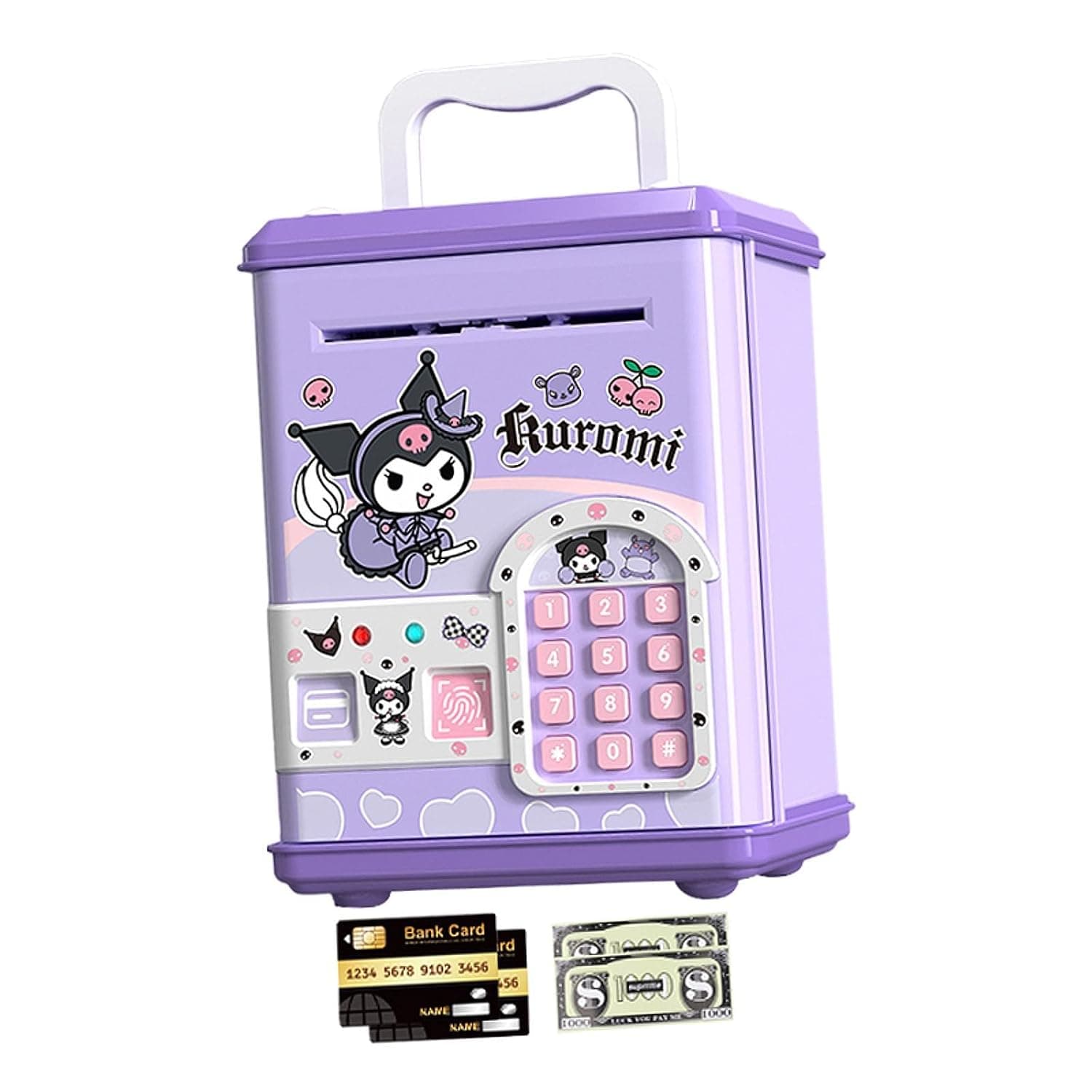 Kuromi ATM Piggy Bank Safe with Fingerprint and Card Unlock