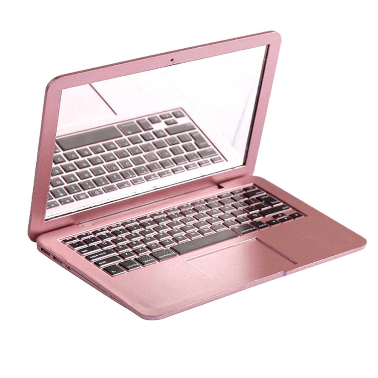 Mini Laptop Folding Makeup Mirror, Pocket Compact Pink